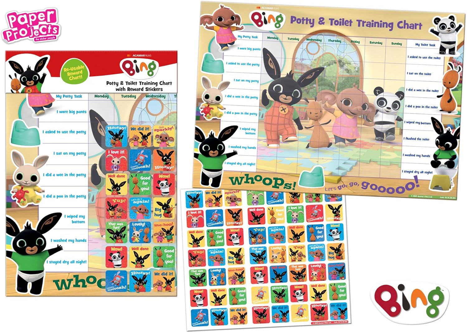 Bing Potty & Training Reward Chart with 56 Reusable Stickers - Ages 3-6 4
