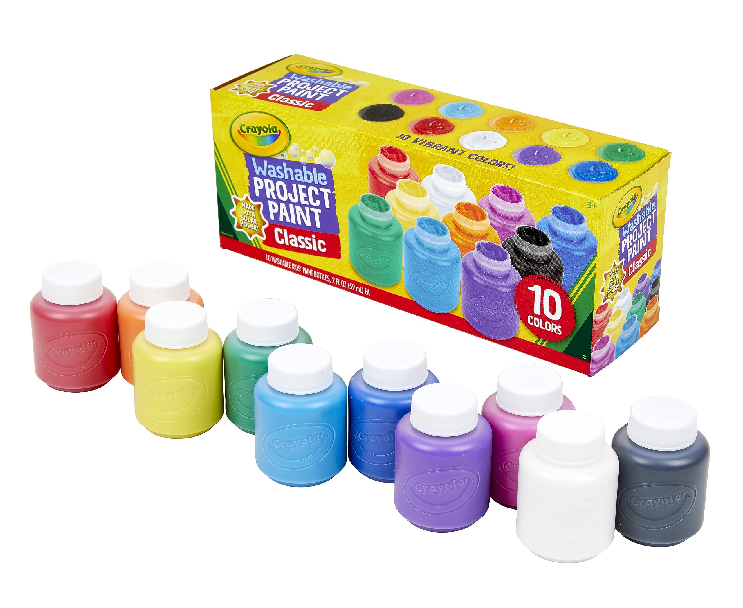 CRAYOLA Washable Kids Paint Set - 10 Classic Colors | Tempera Paint | Ages 3+ 5