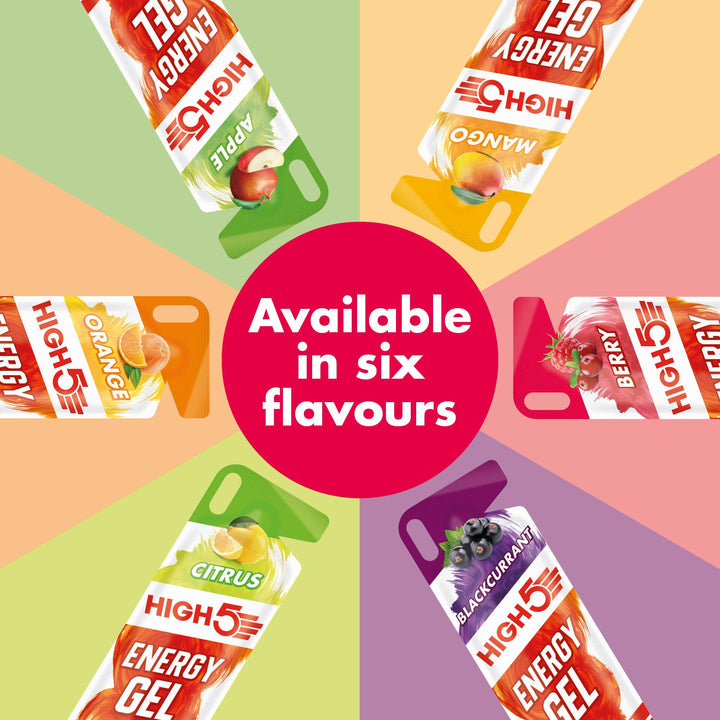 HIGH5 Energy Gel - Carb Gels for Running & Cycling - 23g Carbs, Vegan, Caffeine-Free - Berry (6 x 40g)