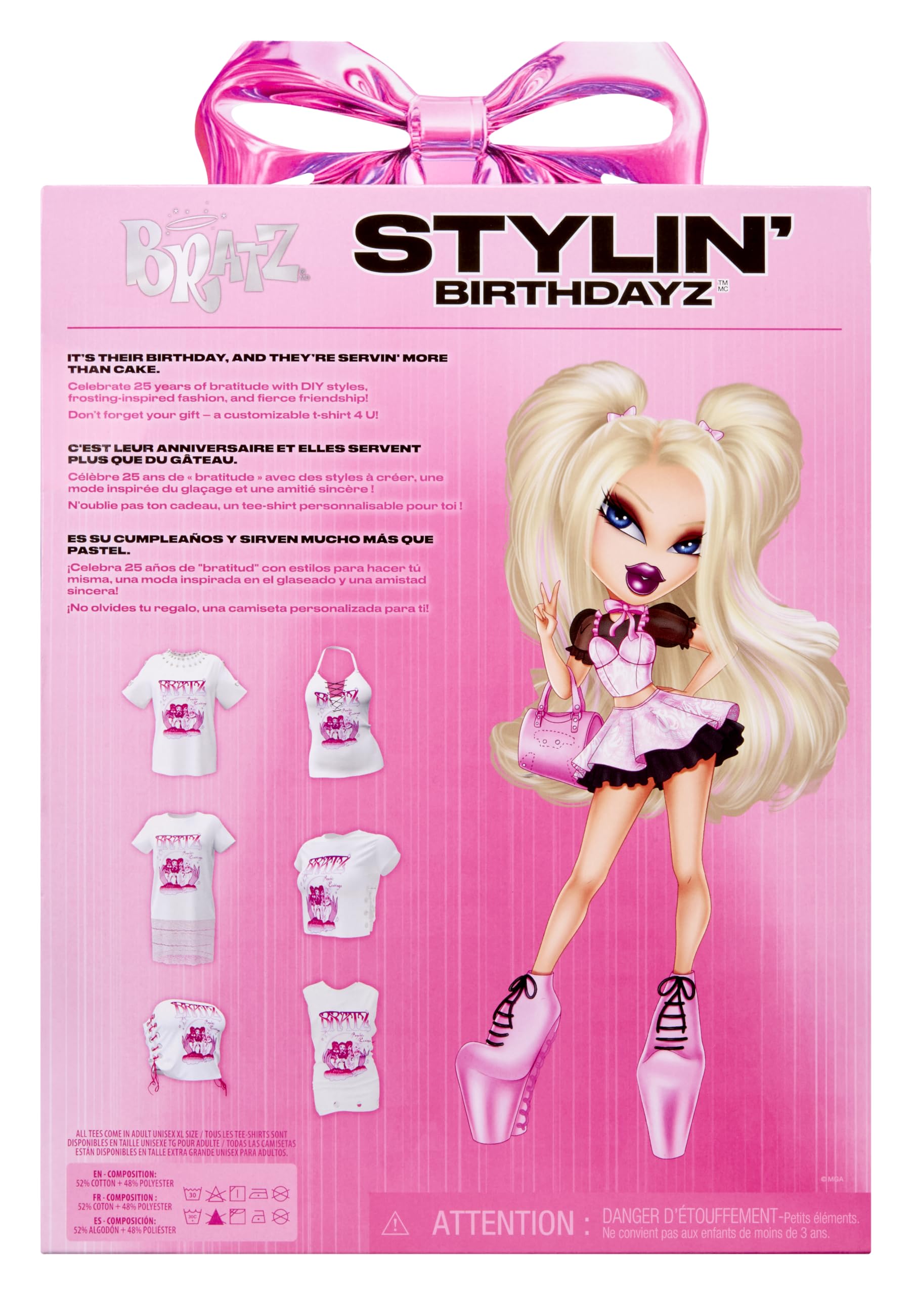Bratz Stylin’ Birthdayz Cloe Doll - Includes Adult Unisex XL T-Shirt | Ages 7+ 6