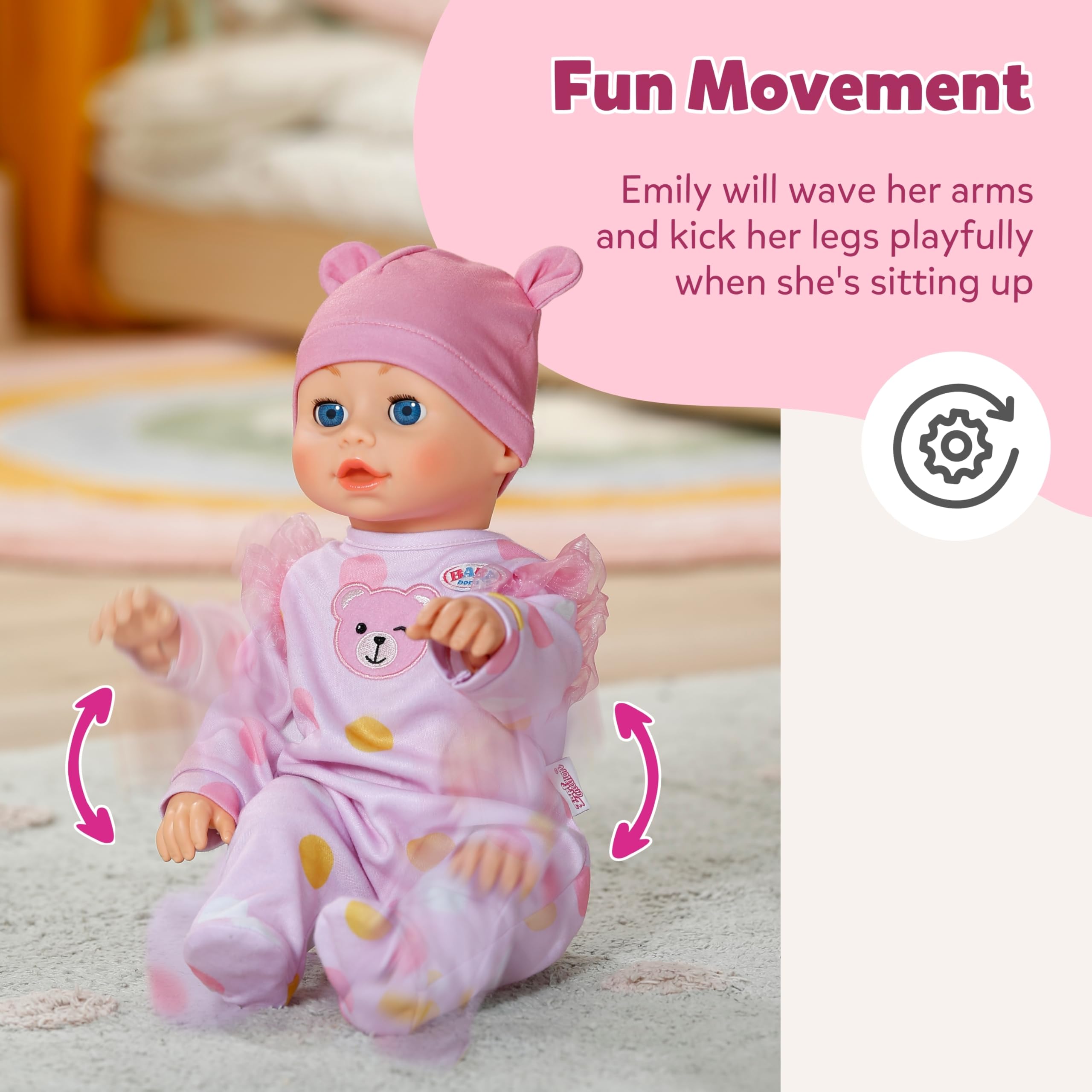 BABY born Emily Walk with Me Doll - Crawling & Learning to Walk | Interactive | Ages 3+ 5
