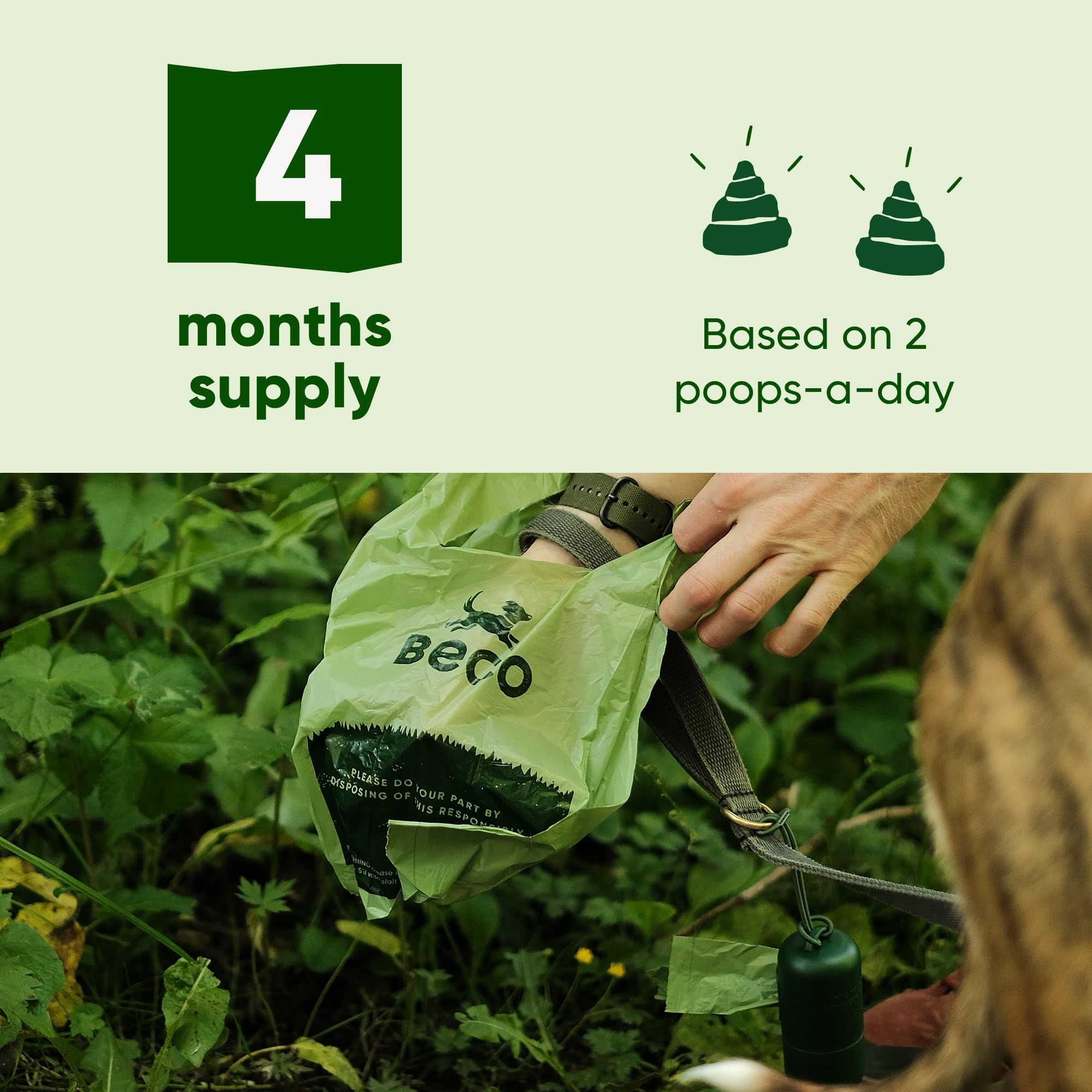 Beco Dog Poo Bags - Strong, Leakproof & Large Handles | 270 Count Unscented Bags 7