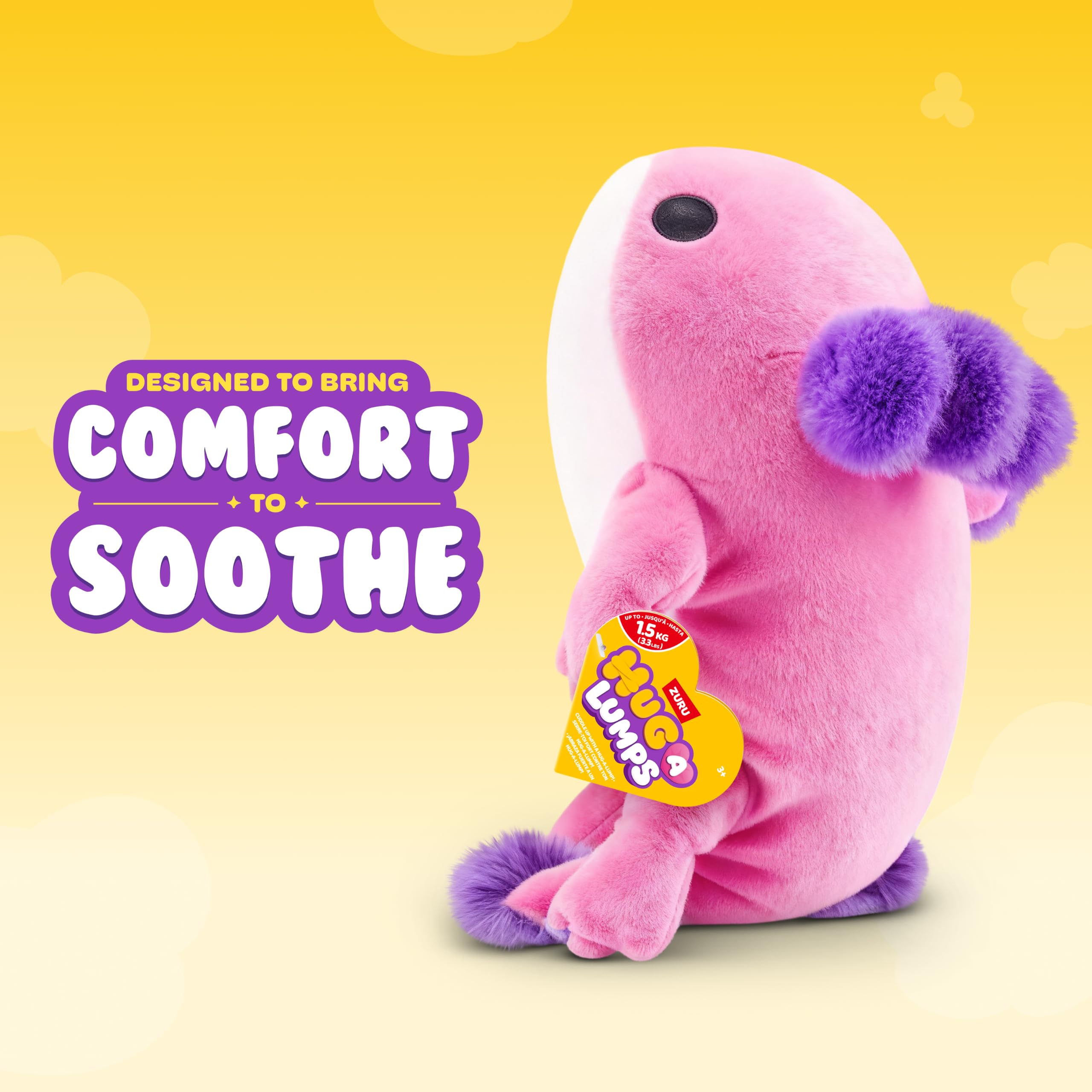 Hug-A-Lumps Ally the Axolotl Soft Doll - Weighted Plush for Calm & Comfort | Medium Size 3