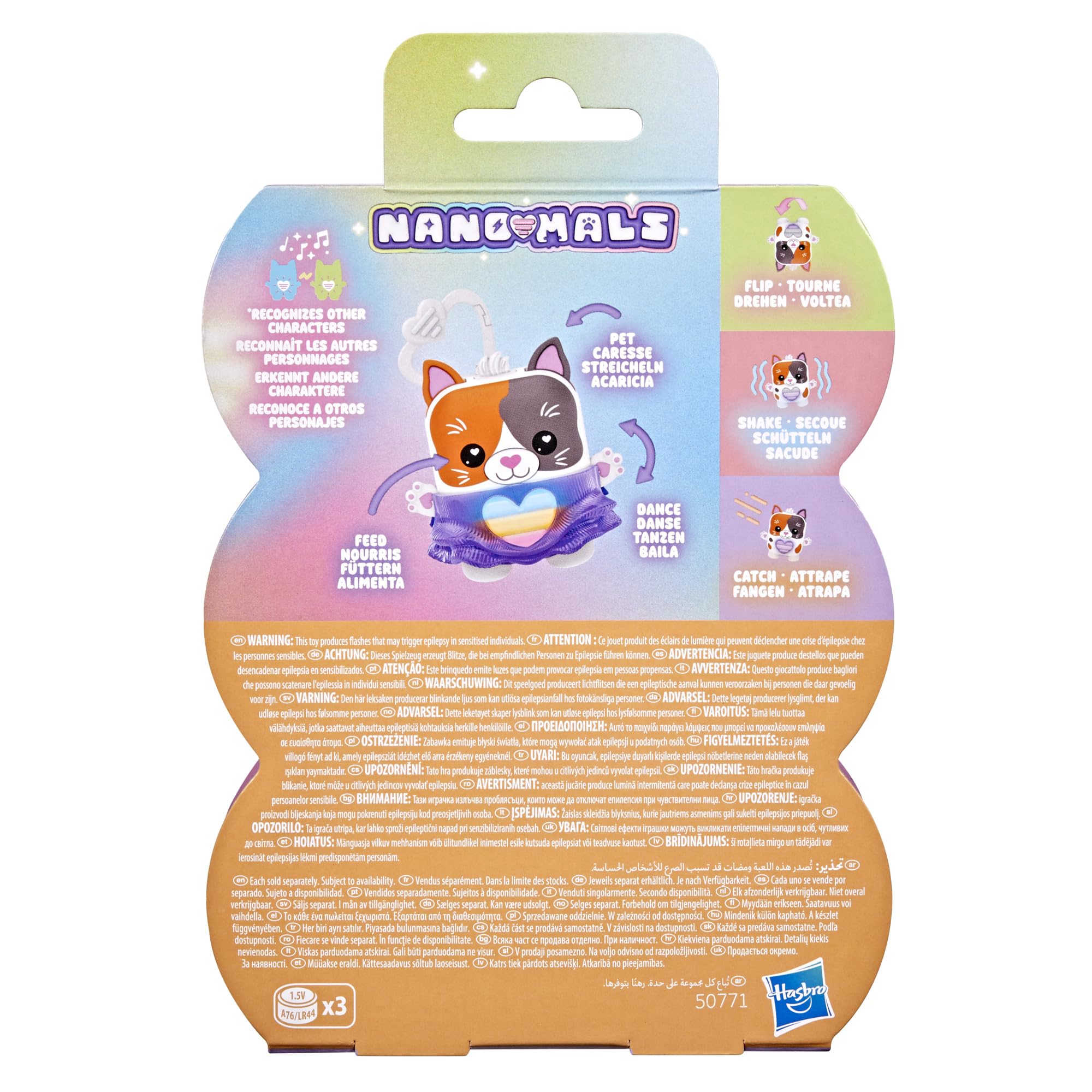 Hasbro Nano-Mals Purrnelope the Calico Kitty - Electronic Fidget Pet for Kids 5+ 18