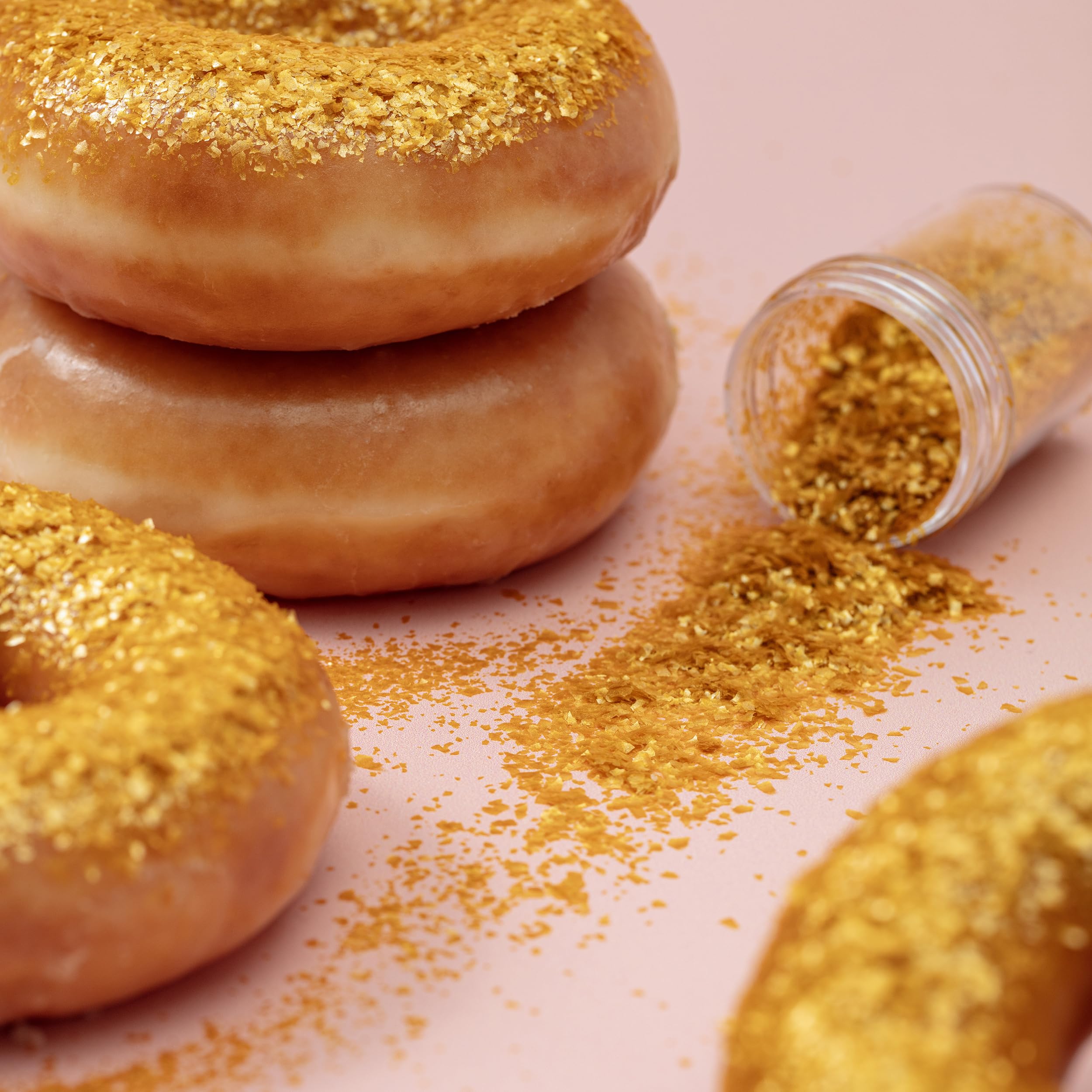 PME Gold Sparkling Glitter Flakes for Cake Decorating - 7g Jar, Pack of 3 | Edible 2