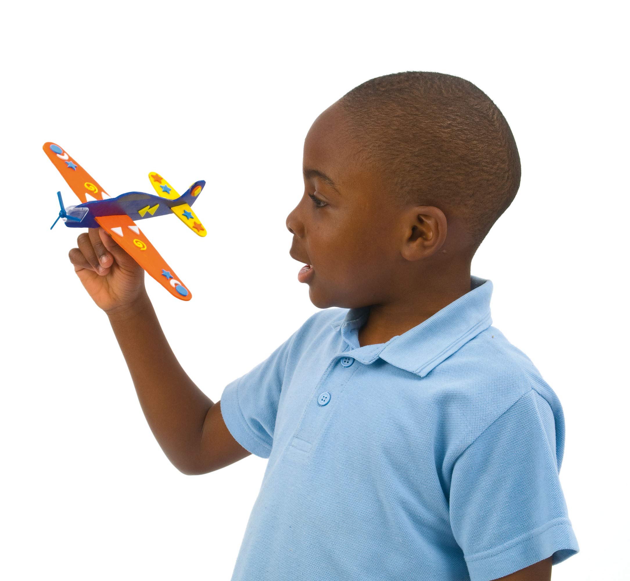 Baker Ross Make Your Own Flying Gliders - Pack of 8, 7 Inch Gliders, Assorted Colors