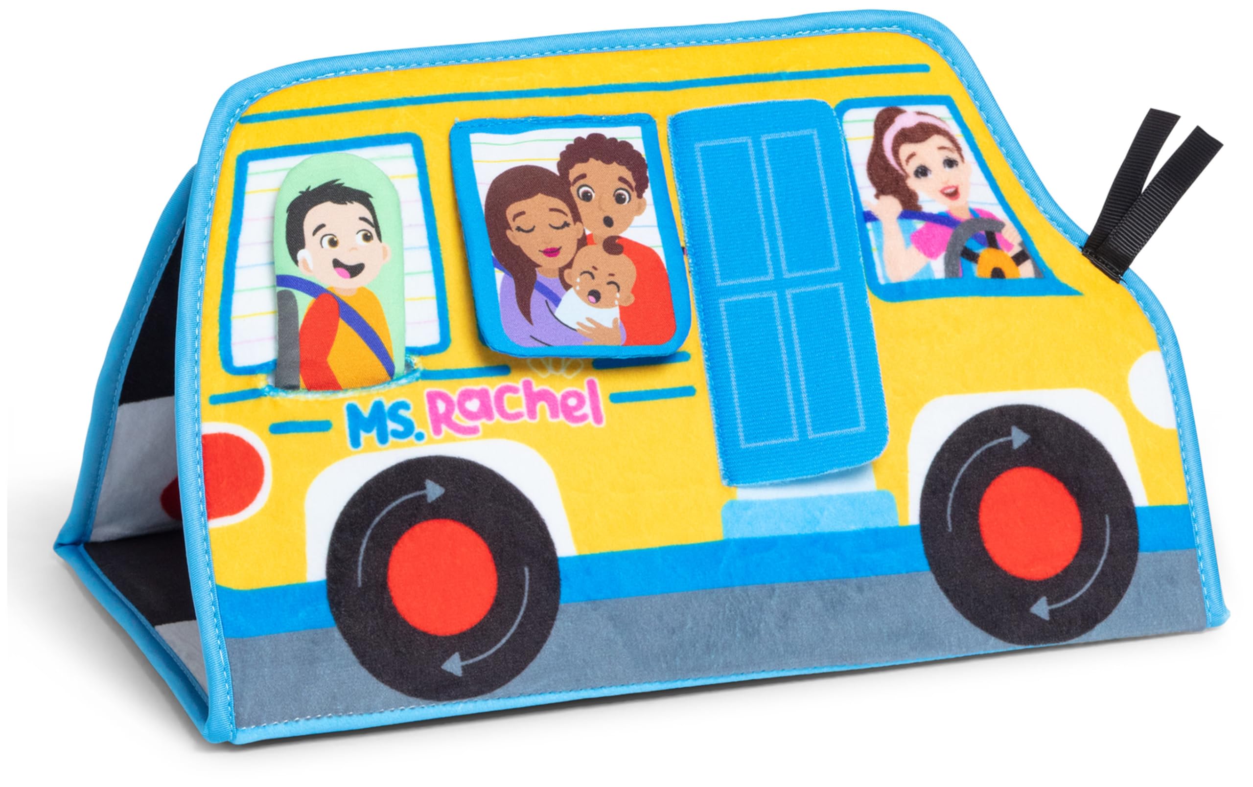 Ms. Rachel Tummy Time Activity Bus - Soft Folding Play Mat with Mirror & Textures for Sensory Development 10