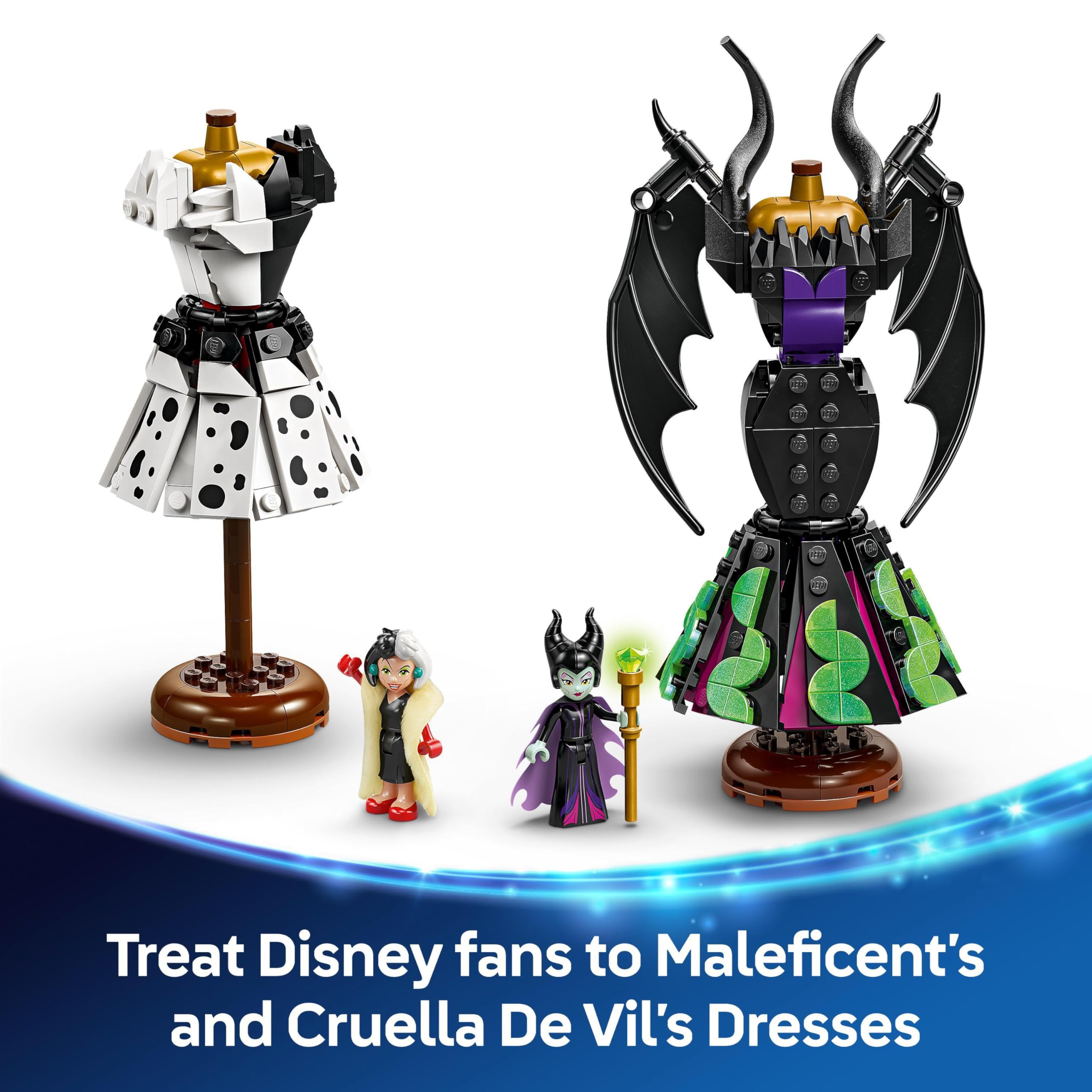 LEGO Disney Maleficent and Cruella De Vil Dresses Building Set - Creative Fashion Toy for 9+ 8