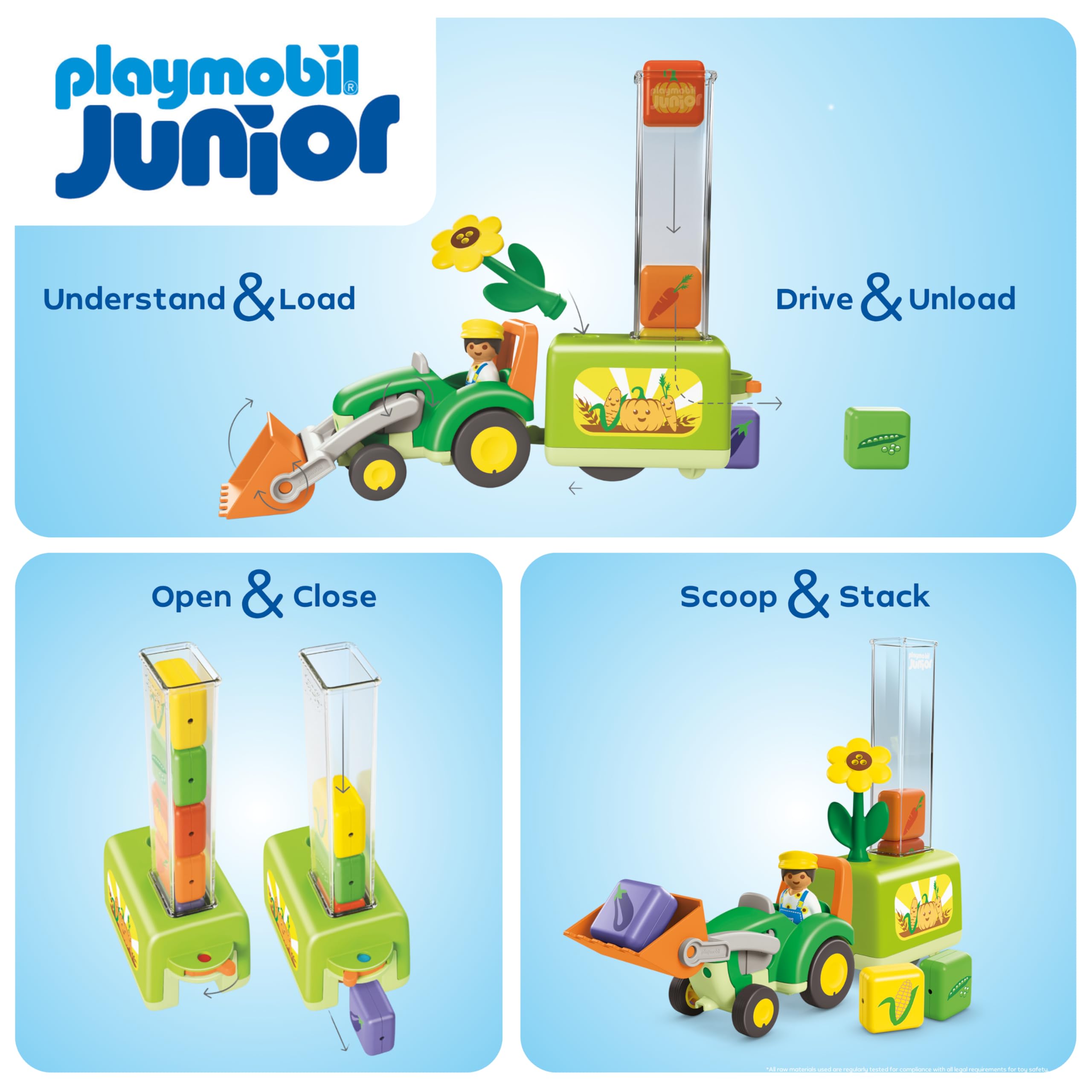 Playmobil JUNIOR Tractor with Fun Planter - Educational Vehicle Playset for Toddlers 1+ 11