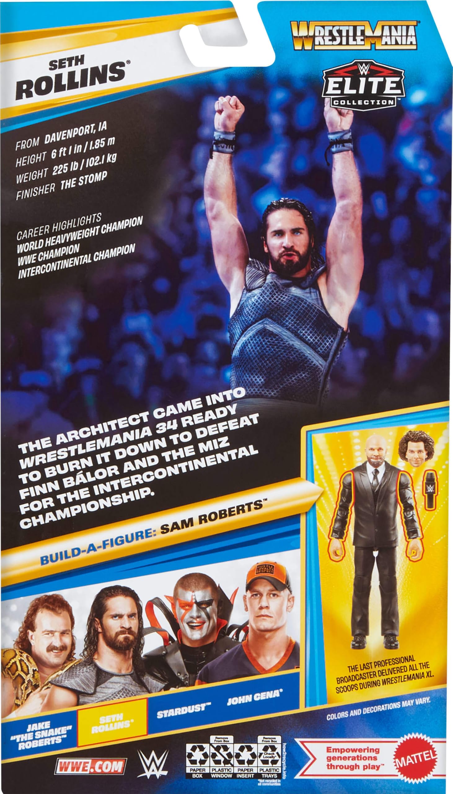 Mattel WWE Seth Rollins Action Figure - Elite Collection, Deluxe Articulation, Build-A-Figure Part 6