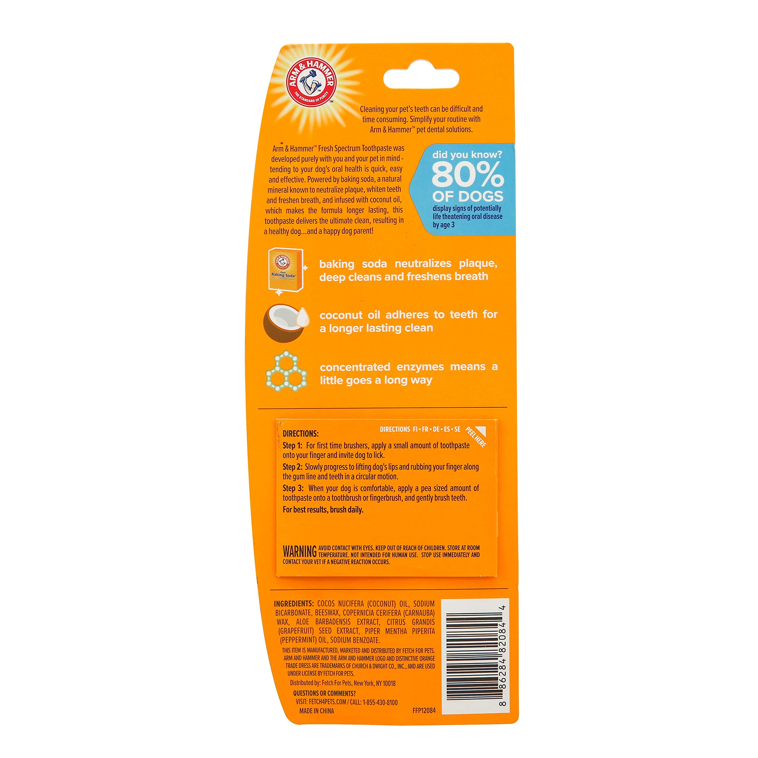 ARM & HAMMER Fresh Spectrum Coconut Mint Puppy Toothpaste - 55g | Baking Soda Formula | Freshens Breath 4