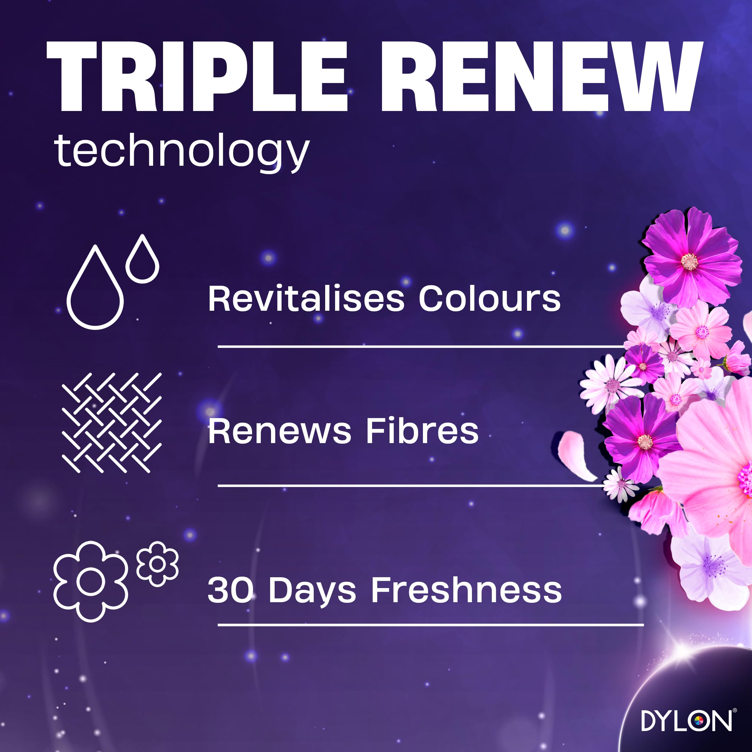 Dylon Blossom Liquid Laundry Detergent - Revitalises Colours & Renews Fibres | 30 Wash Loads | 1.5L