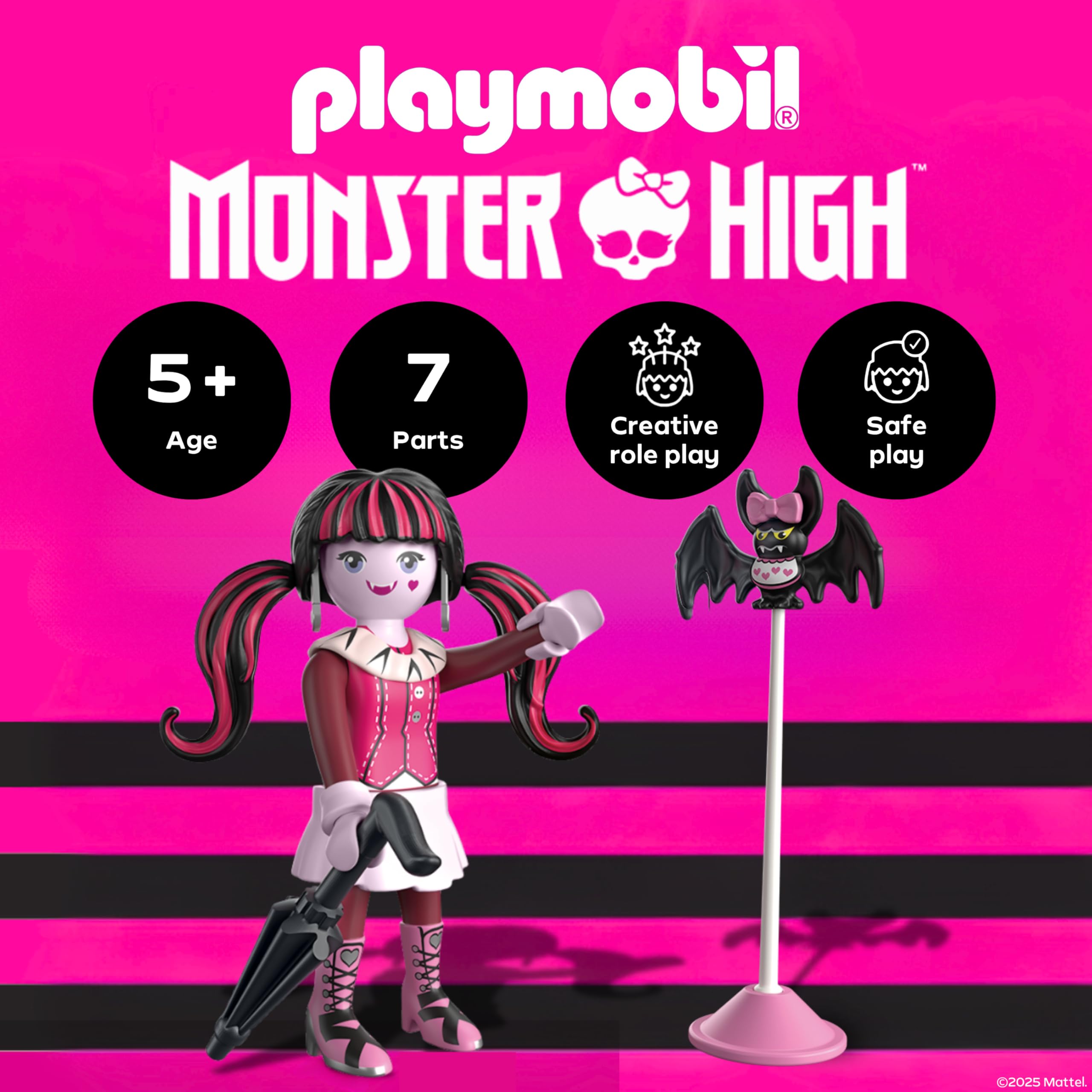 Playmobil Monster High Draculaura Halloween Playset - Gothic Glamour Action Figure 5