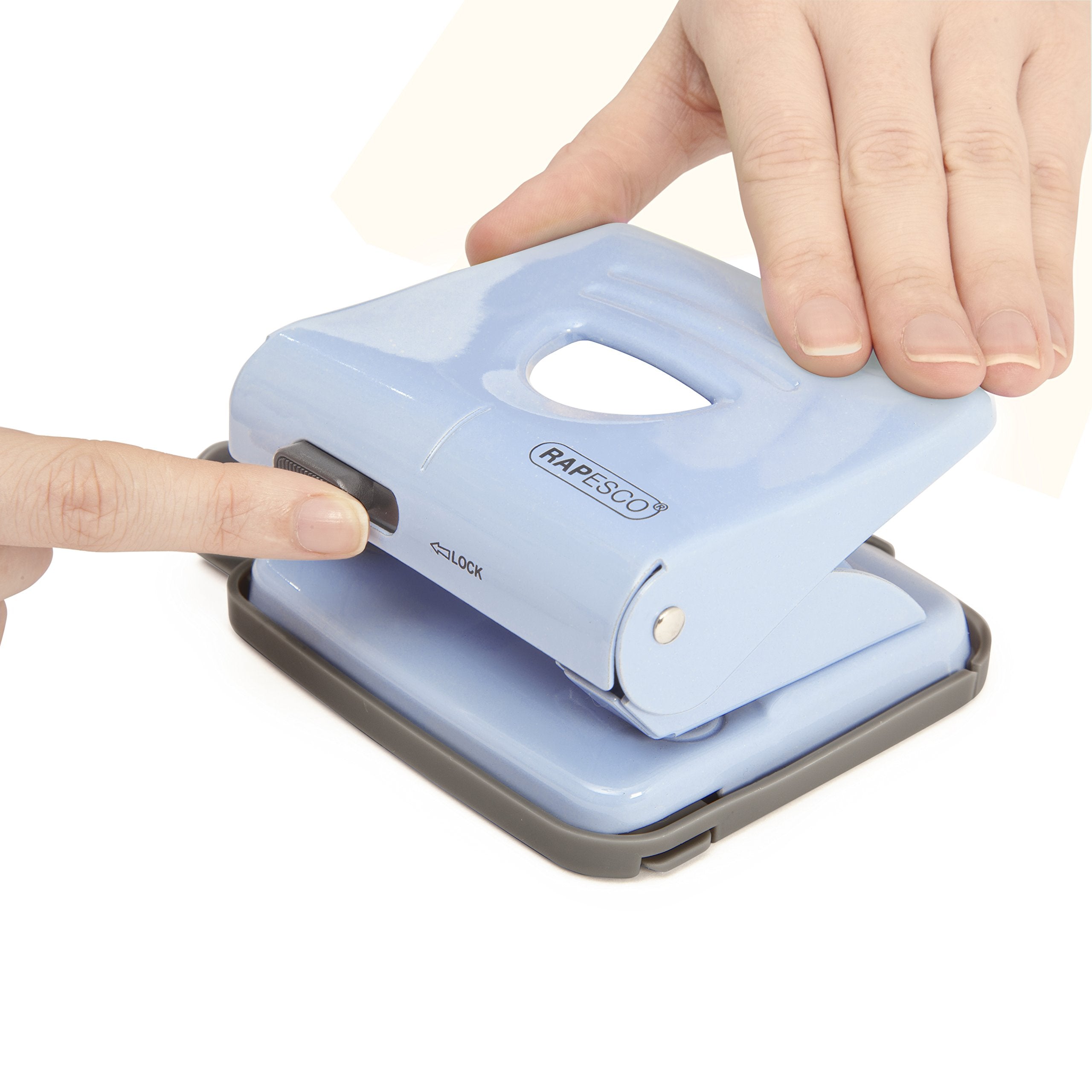 RAPESCO 1359 2-Hole Metal Punch - 25 Sheet Capacity | Powder Blue | 80mm Distance 3