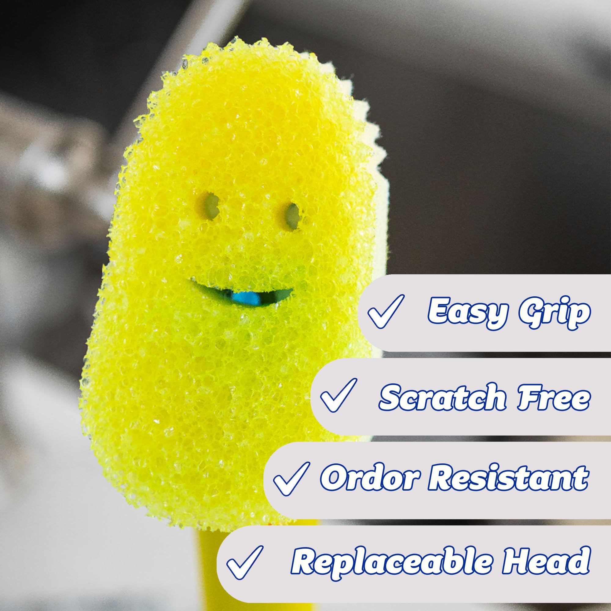 Scrub Daddy Dish Daddy Wand Bundle | Soap Dispensing Scrubber with Texture Changing Sponge & Refills 8