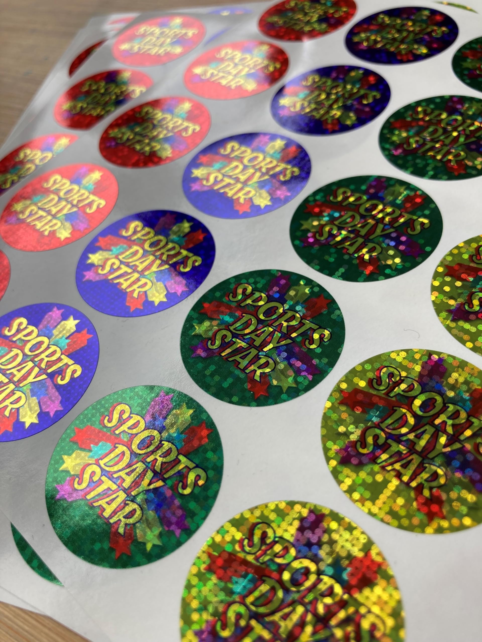 SuperStickers Sports Day Star Variety Pack - 125 x 28mm Sparkly Stickers for Positive Reinforcement