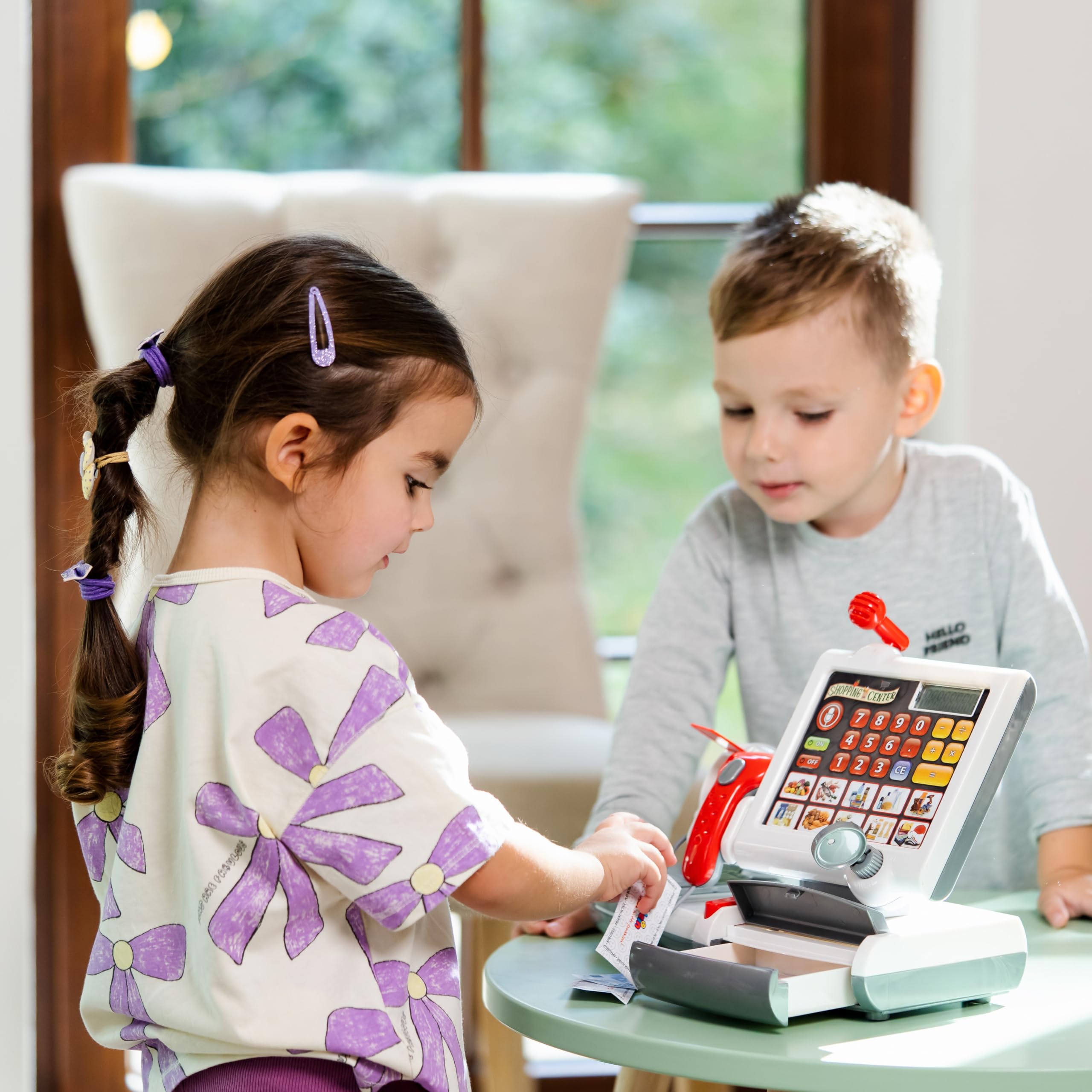 Theo Klein 9356 Toy Cash Register with Scanner, Scales, Payment Terminal | Ages 3+ | 31cm x 15.5cm x 23cm