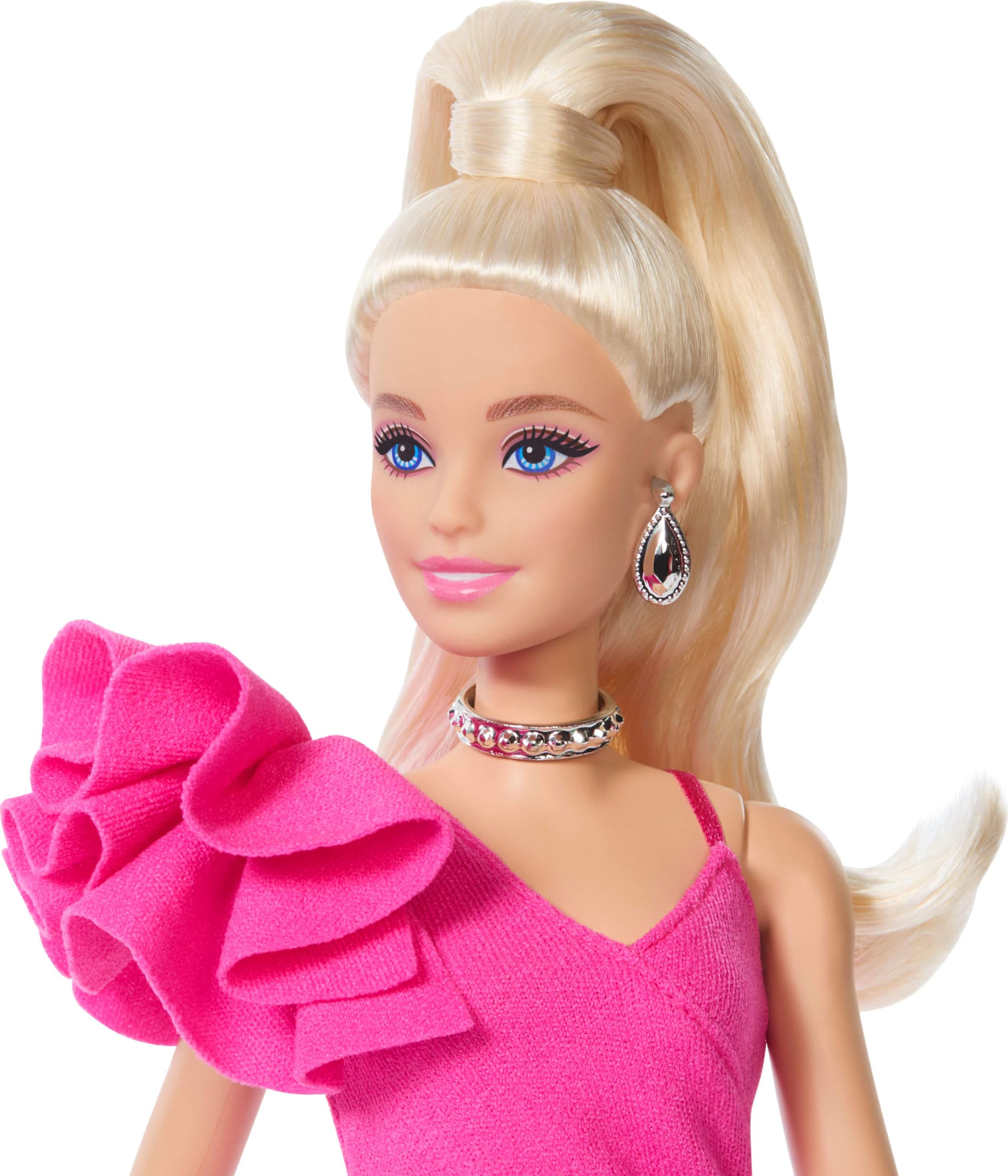 Barbie Deluxe Style Doll #15 - Blonde High Pony, Pink Barbiecore Dress | Ages 4+ | Model JJN73