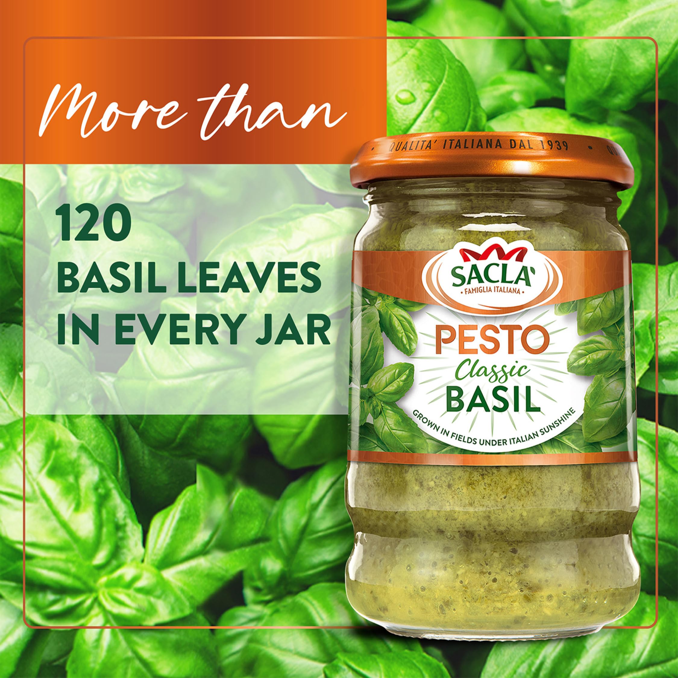 Sacla Classic Basil Pesto - Made with Fresh Basil, Italian Cheeses & Pine Nuts | 290g Jar 8