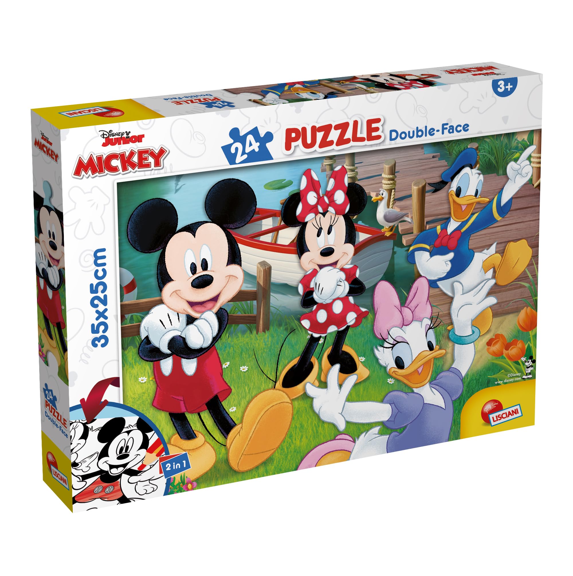 Liscianigiochi DISNEY Mickey MaxiPlus Double-Sided Jigsaw Puzzle - 24 Pieces, 25x35 cm 1