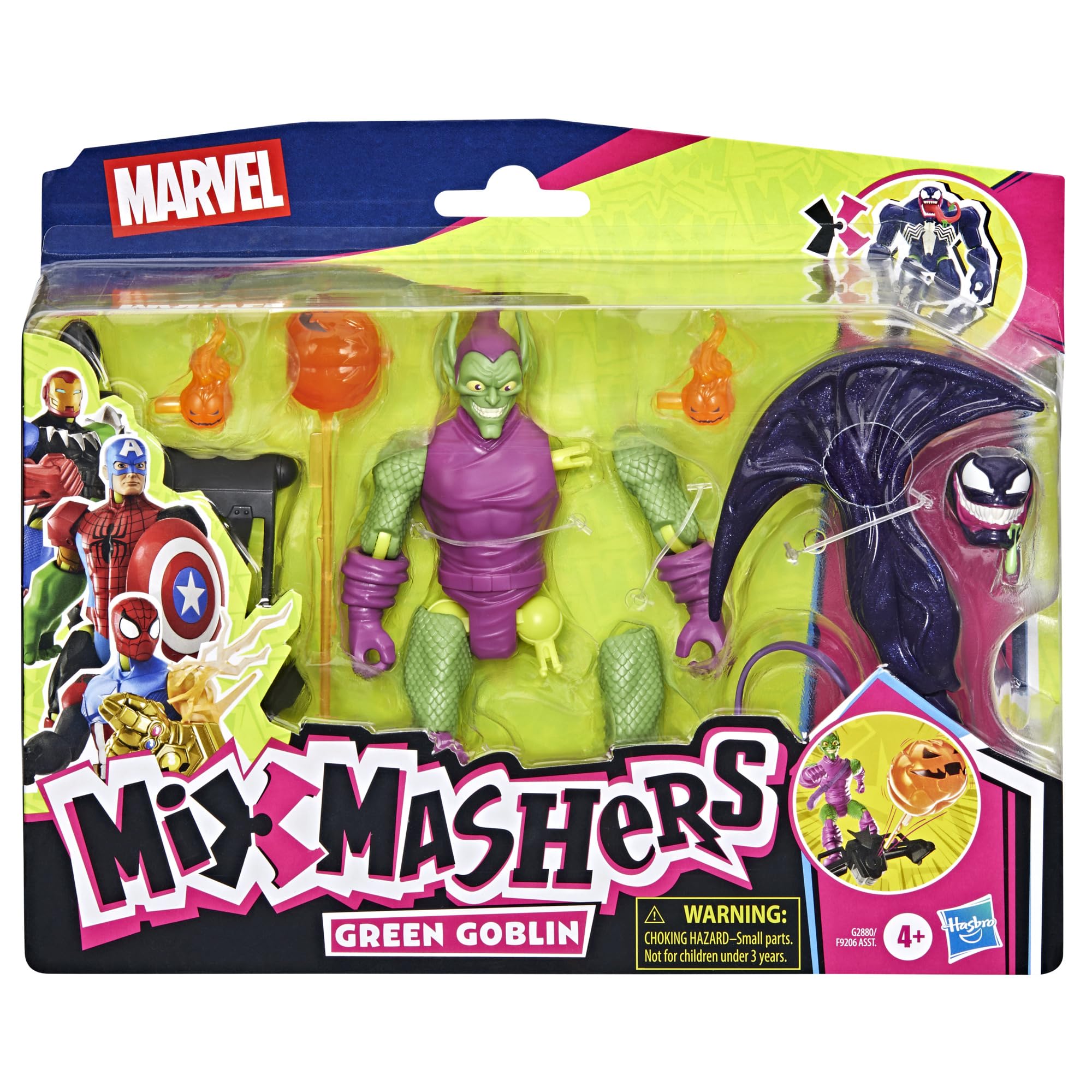 SPIDER-MAN MixMashers Green Goblin Action Figure - 5 Inch | Interchangeable Parts | Ages 4+