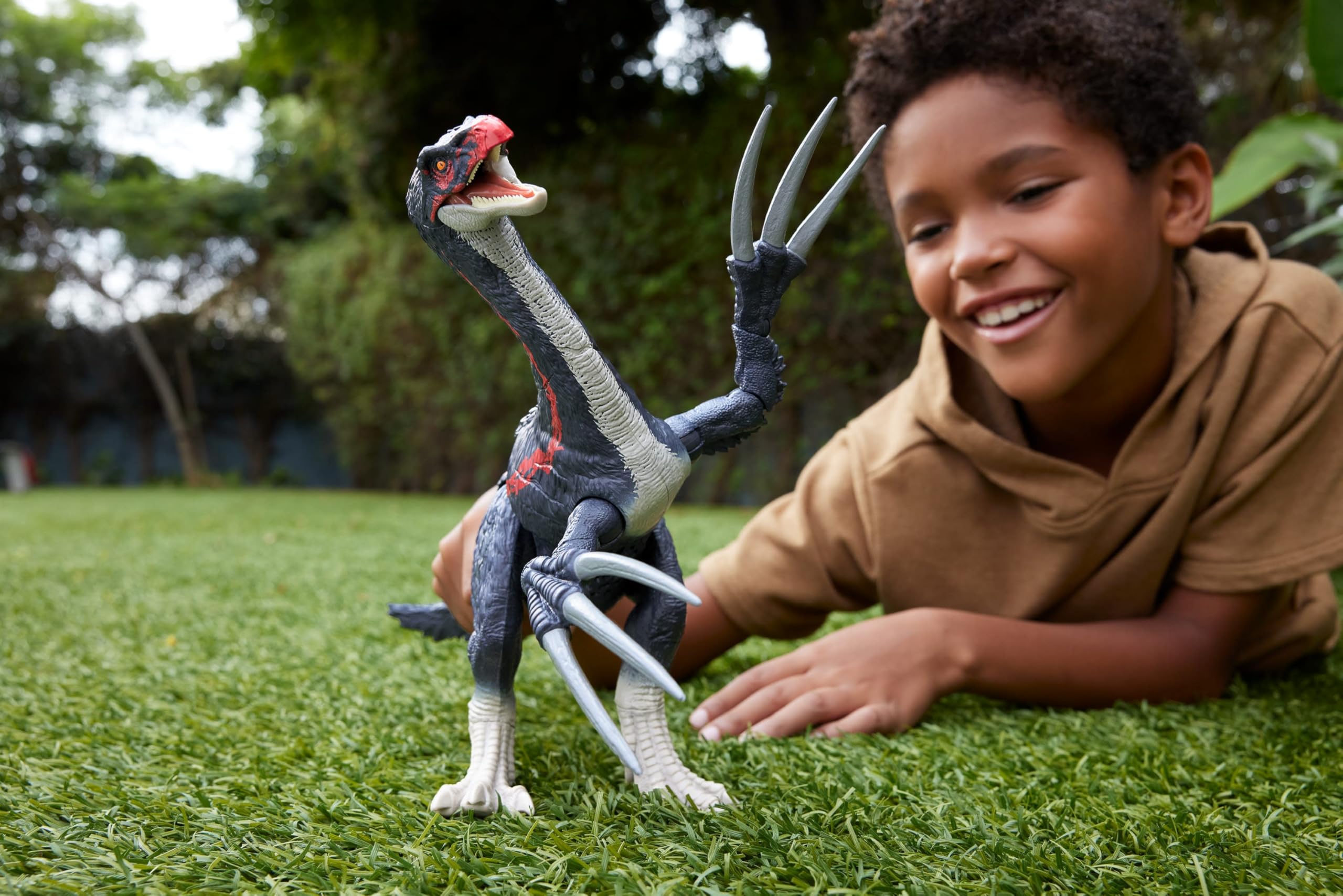 Mattel Jurassic World Chaos Theory Slash N Roar Therizinosaurus Dinosaur Toy | Multicolor | Ages 4+
