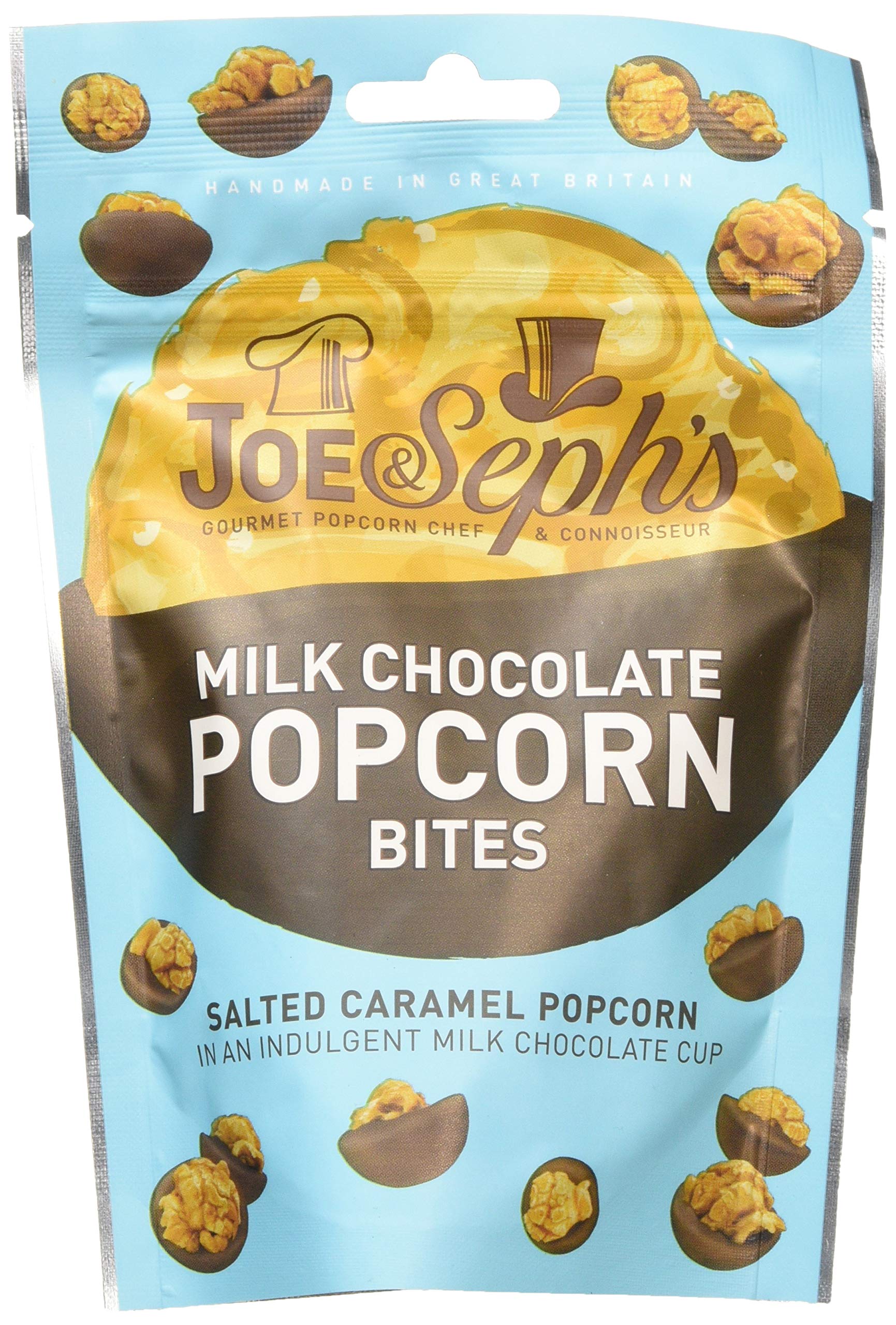 Joe & Seph's Milk Chocolate Popcorn Bites 63g - Salted Caramel Crunchy Snack 1