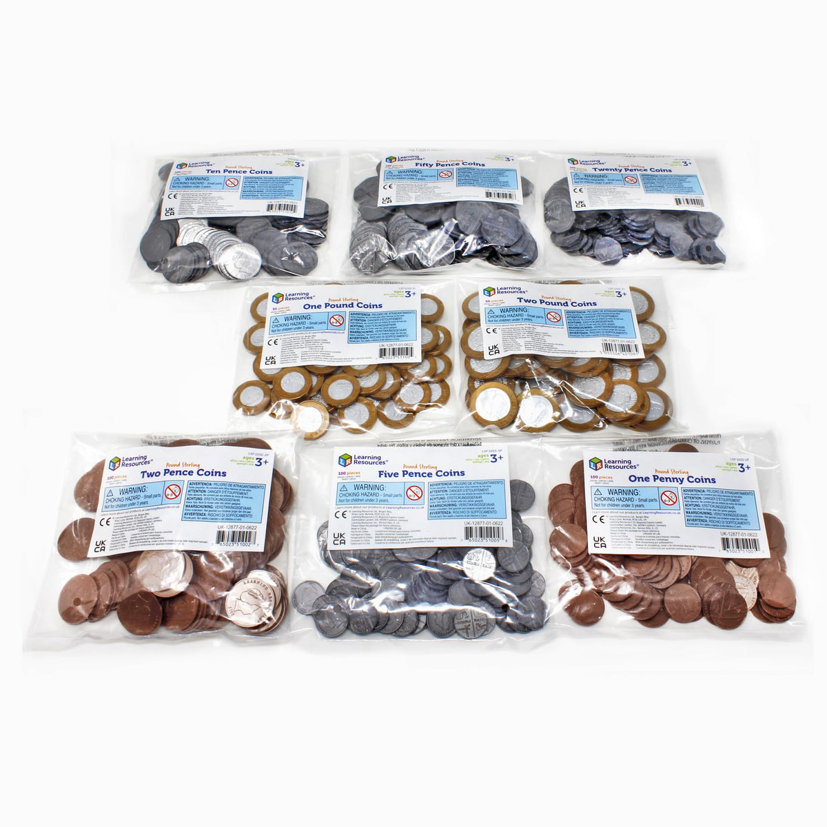 Learning Resources Bulk Play Money Pack - 700 UK Coins, Ages 3–7