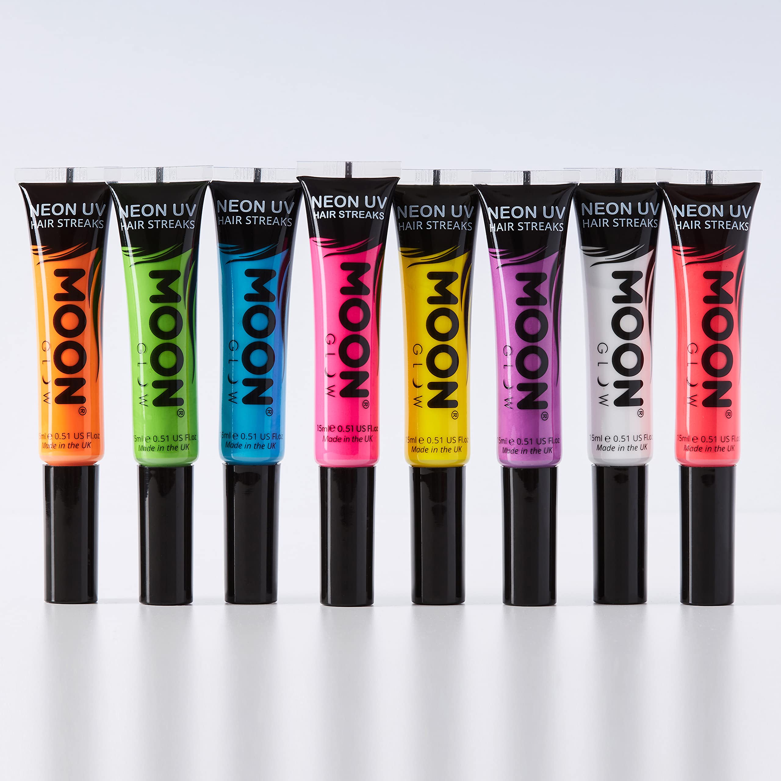 Moon Glow - Intense Neon UV Hair Streaks (Red) | Hair Mascara for Temporary Neon Hair Colour, Glows Under UV/Blacklight 10