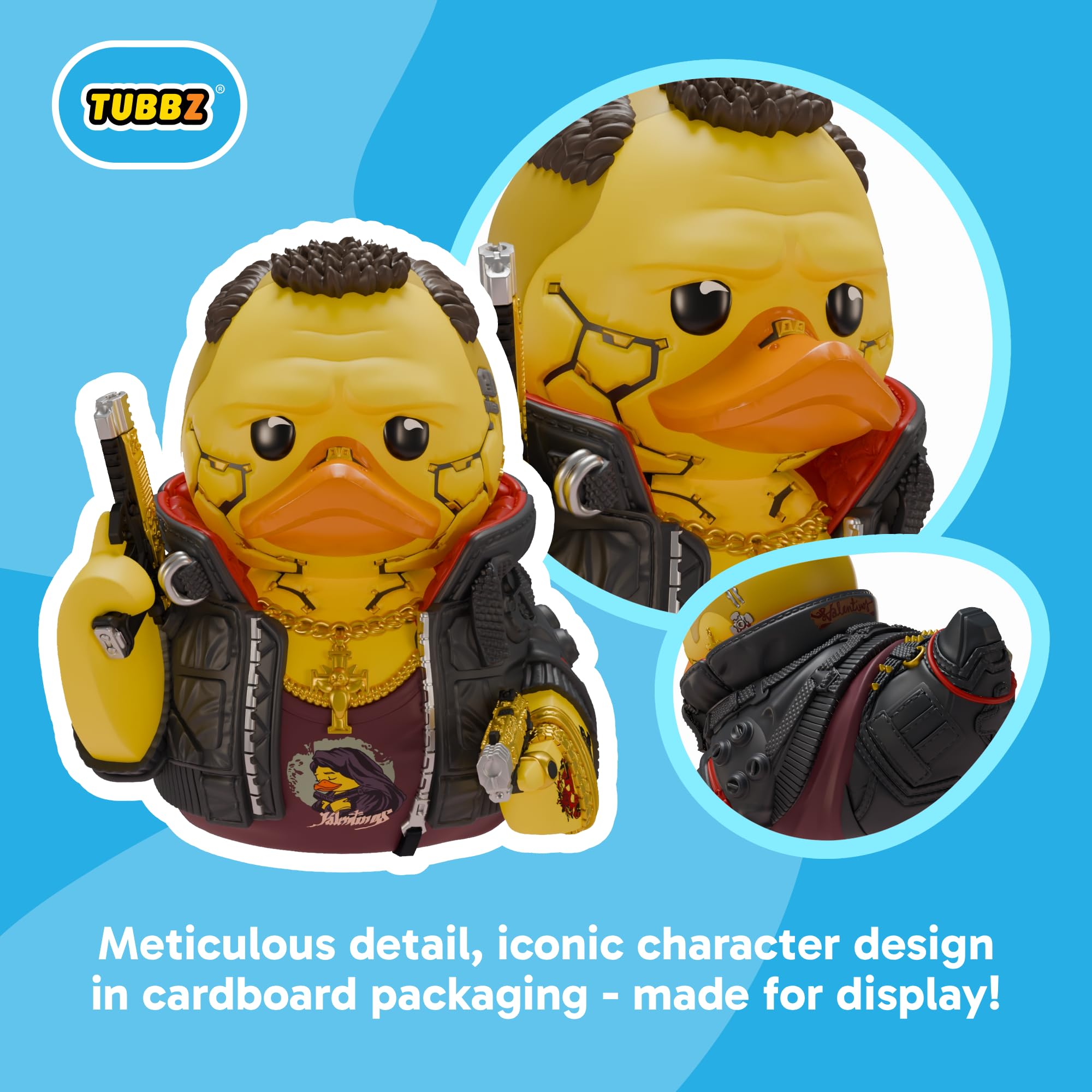 TUBBZ Cyberpunk 2077 - Jackie Welles Cosplaying Rubber Duck Collectible Figure | Approx 9cm