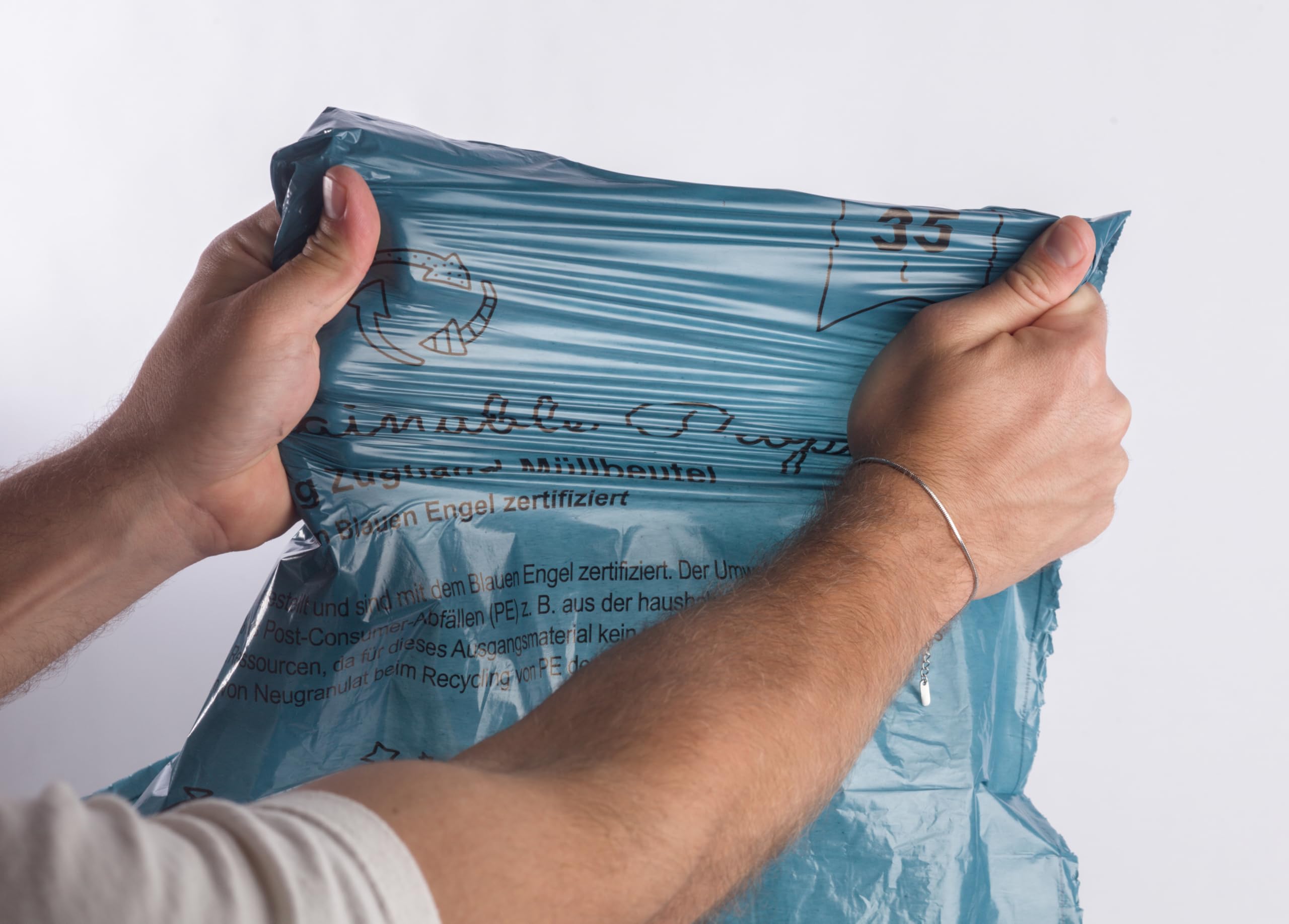 The Sustainable People Recycled Drawstring Bin Liners - 35L Capacity | 15 Count | Blue Angel Certified 6