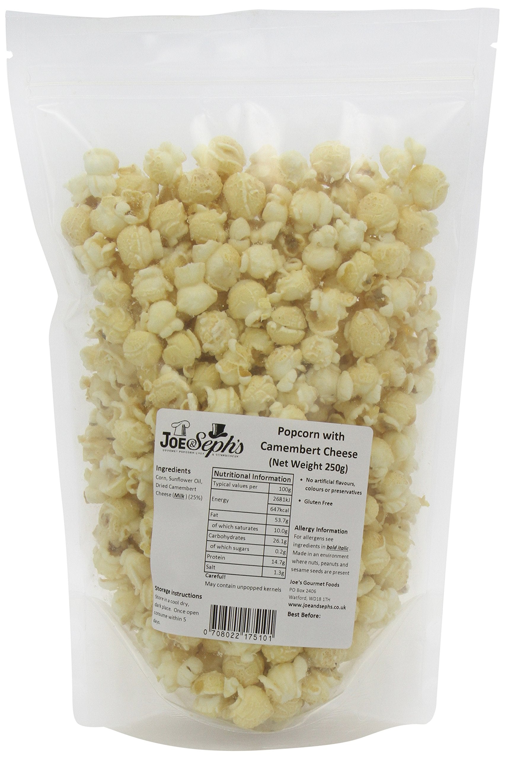 Joe & Seph's Camembert Cheese Popcorn - Handmade in Great Britain | 250g Bulk Pack