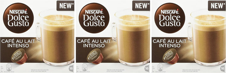 NESCAFÉ Dolce Gusto Café Au Lait Intenso Coffee Pods, 16 Capsules (48 Servings)