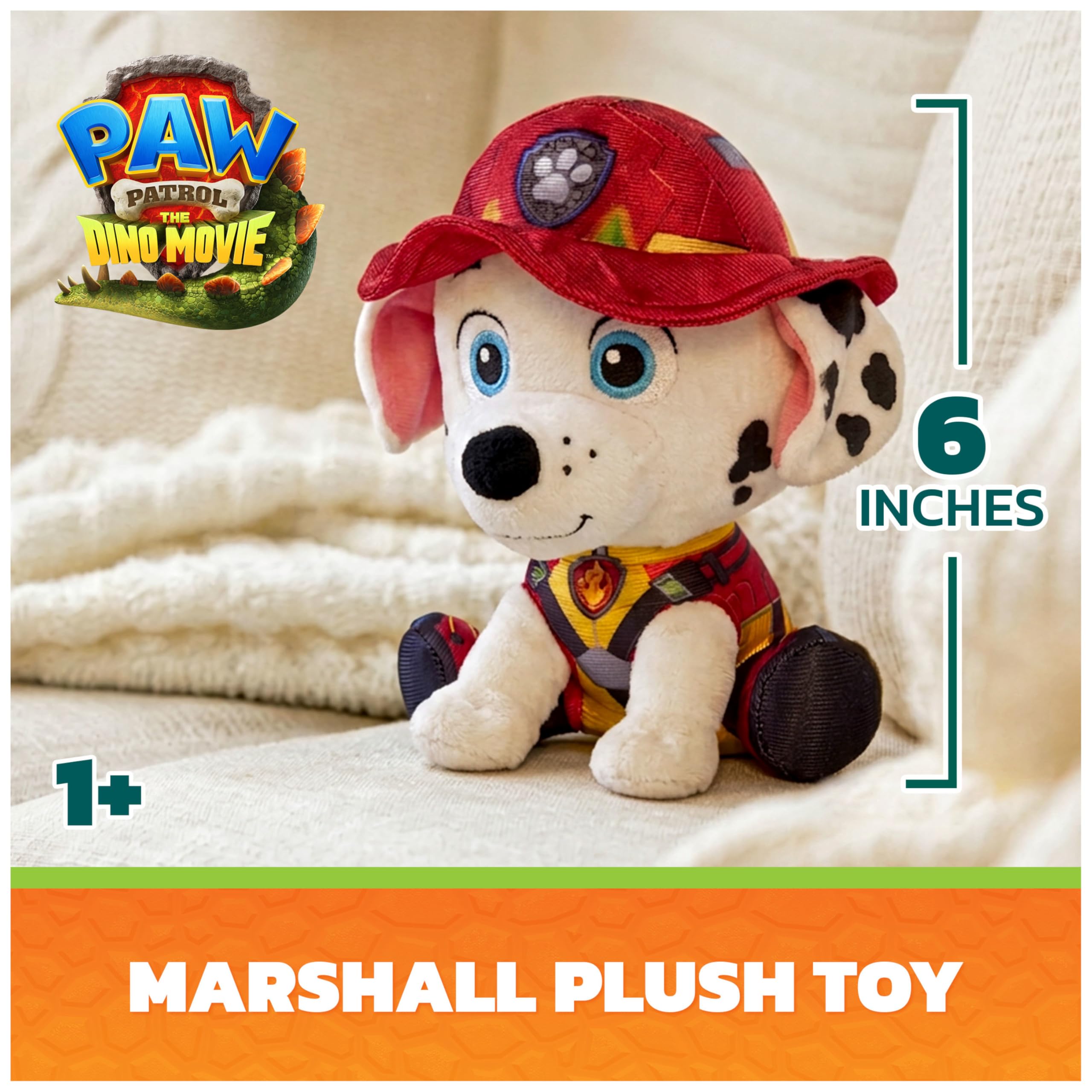 Paw Patrol Marshall "The Dino Movie" Stuffed Animal - 6" Polyester 3