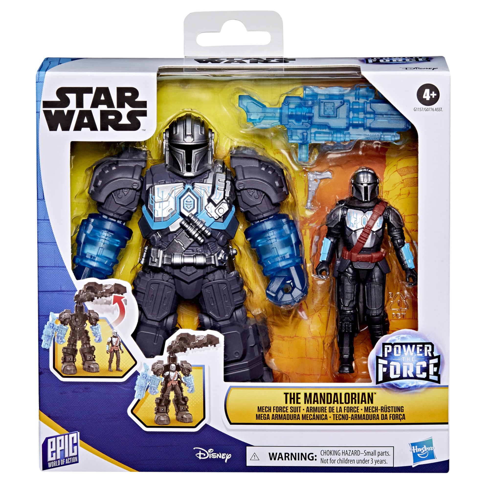 Star Wars The Mandalorian Mech Force Suit Action Figure Set | 4-Inch Figure | Ages 4+ 2