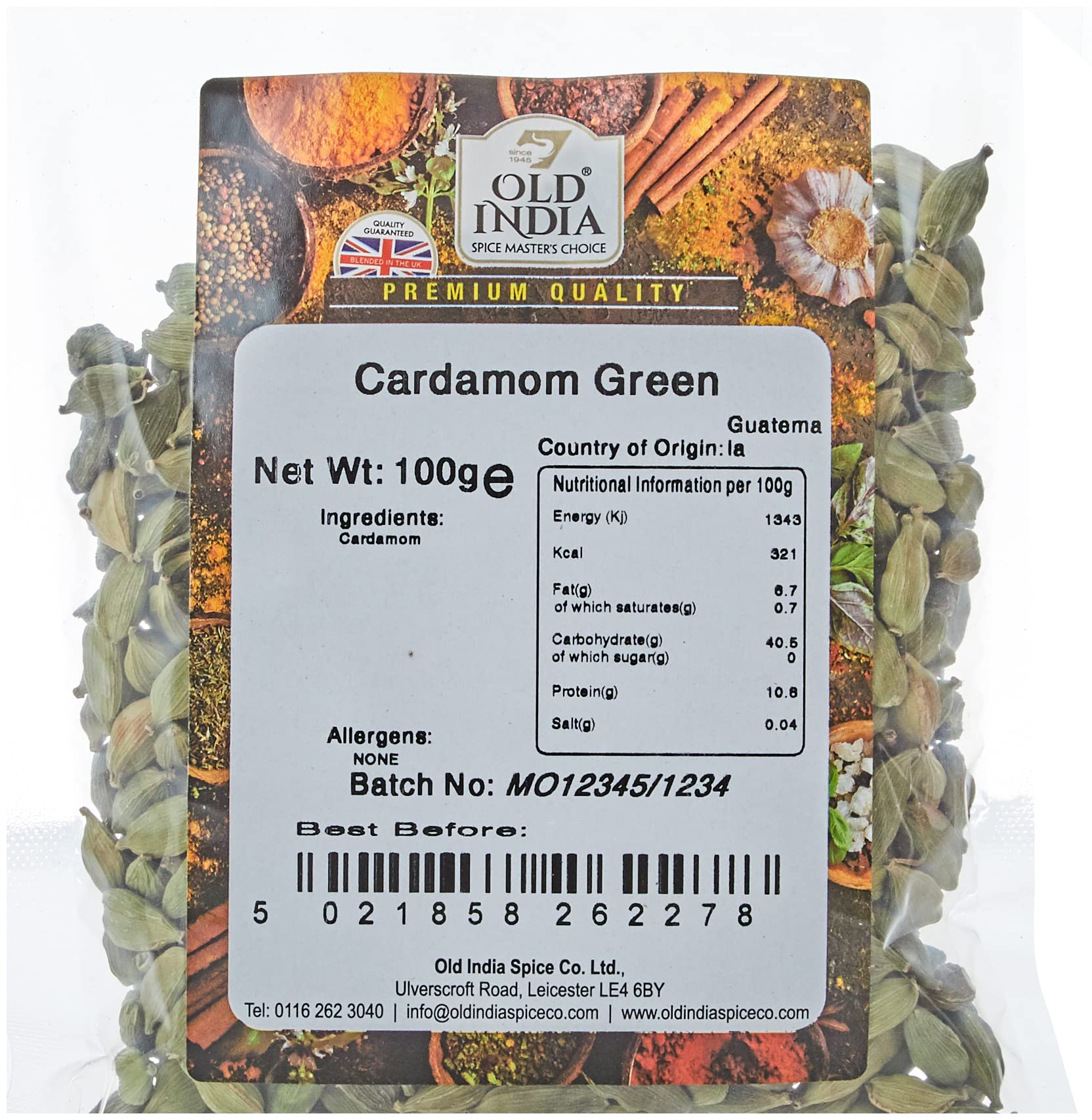 Old India Green Cardamom Whole Spice | 100g Natural & Additive Free