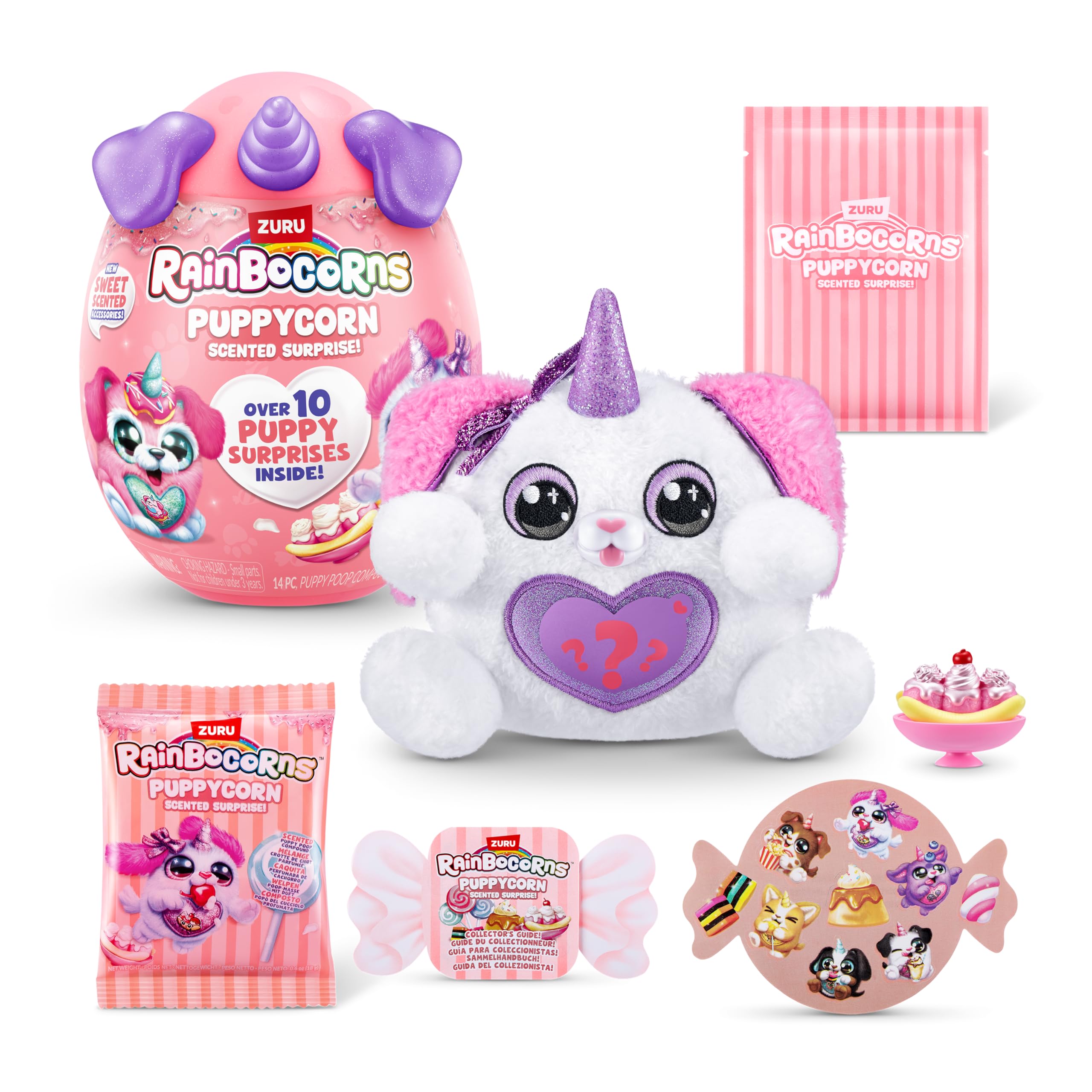 Rainbocorns Puppycorn Scent Surprise - Poodle with 10 Sweet Surprises & Scented Accessories