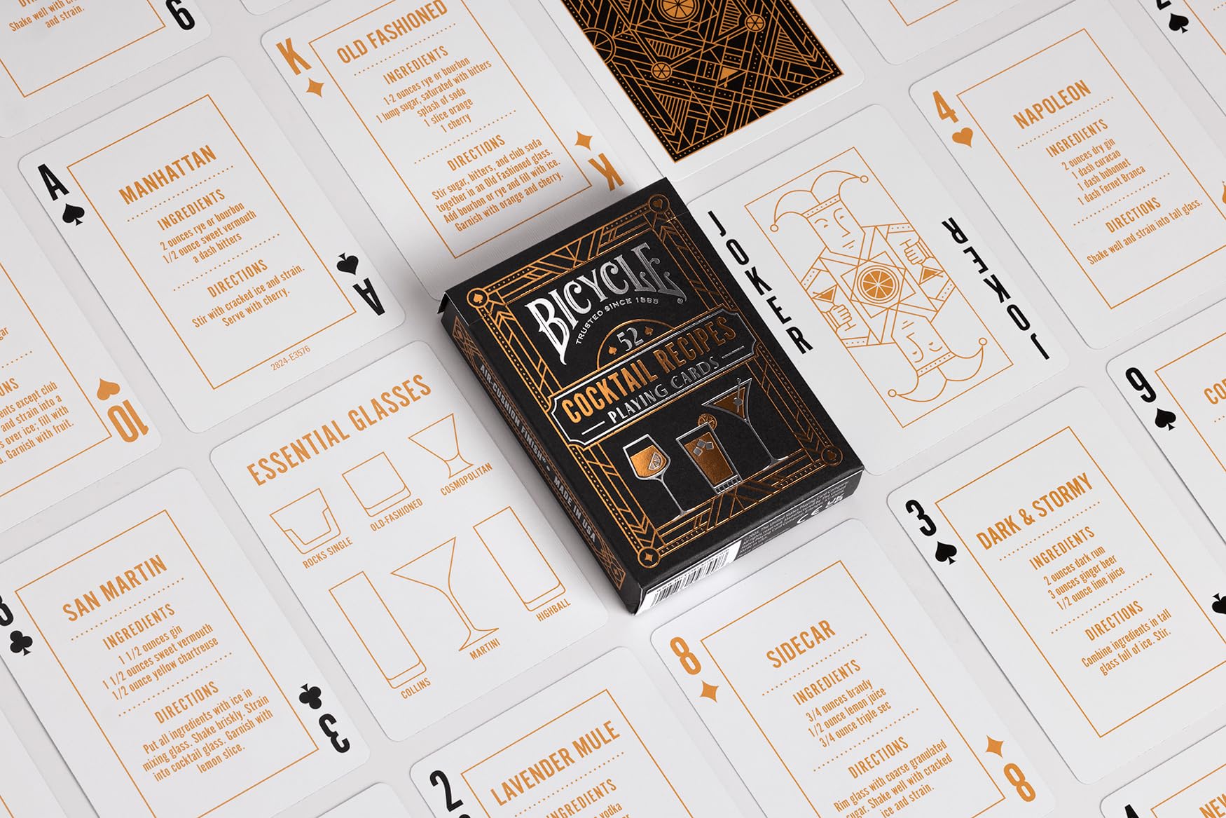 Bicycle Cocktail Playing Cards Deck - 52 Cocktail Recipes | Air Cushion Finish | Made in USA 2