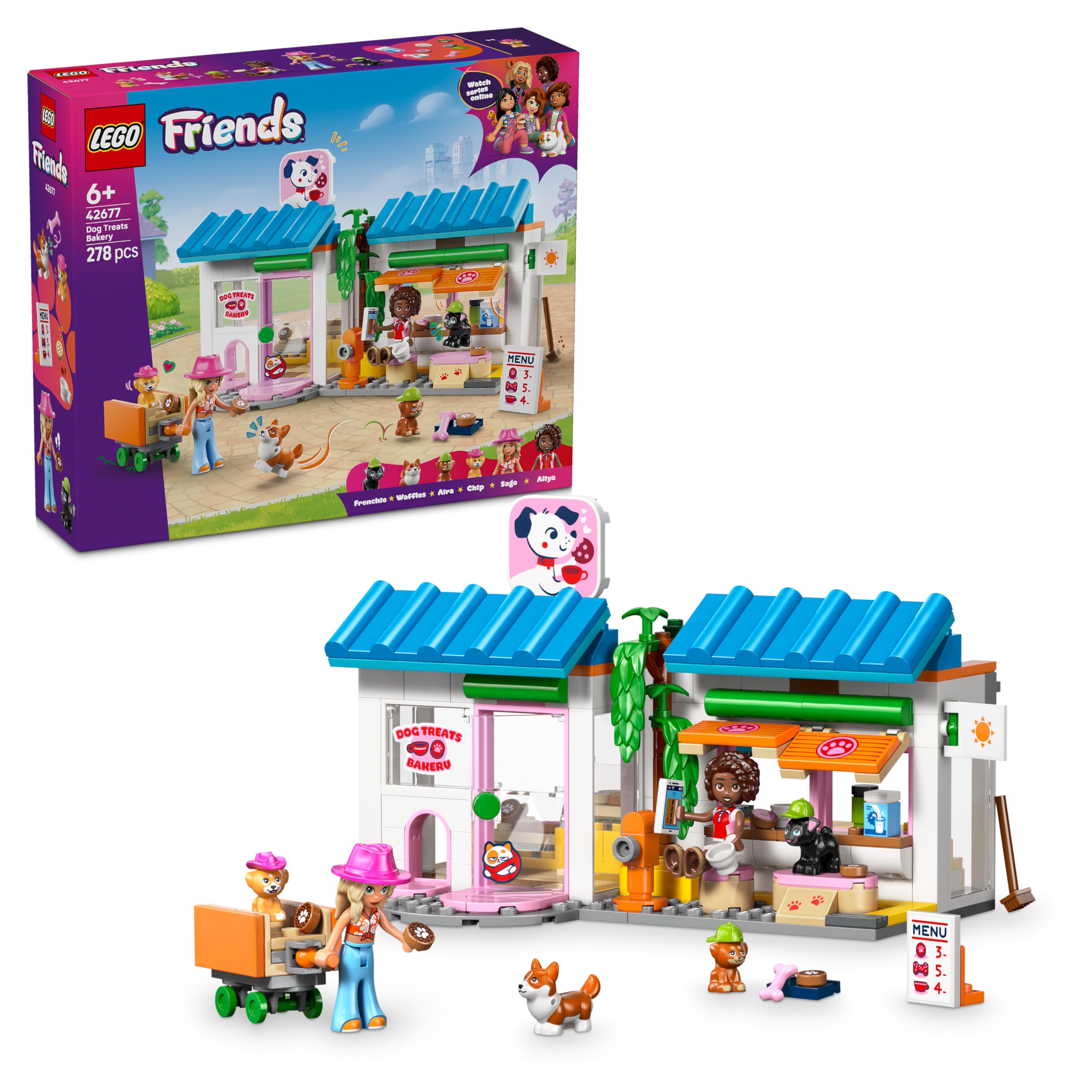 LEGO Friends Dog Treats Bakery Set 42677 | 2 Mini Dolls, 4 Animal Figures | Ages 6+ 1