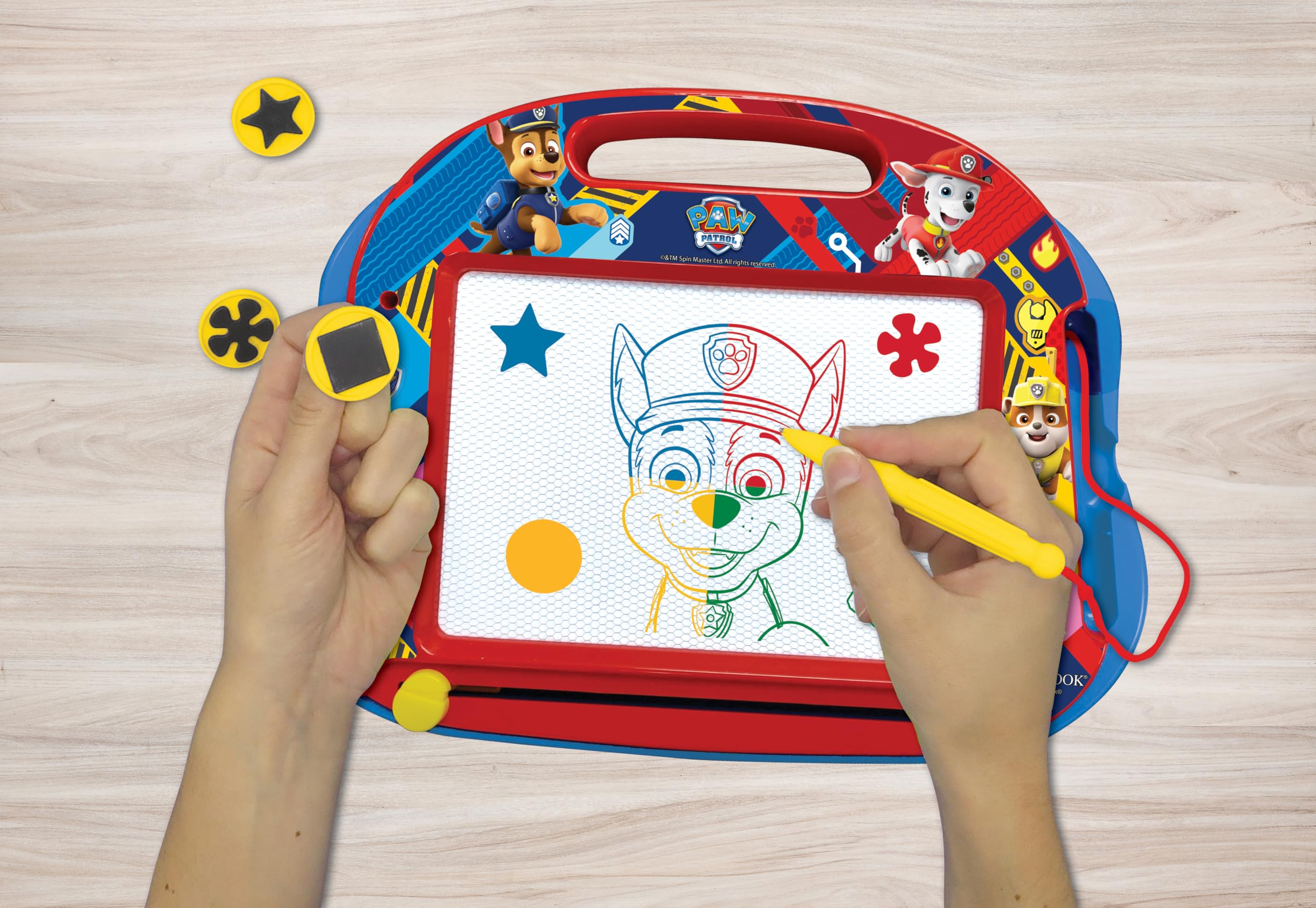 LEXIBOOK Paw Patrol Magic Magnetic Drawing Board - Multicolour Drawing, Stylus & 3 Stamps | Ages 3+ 4