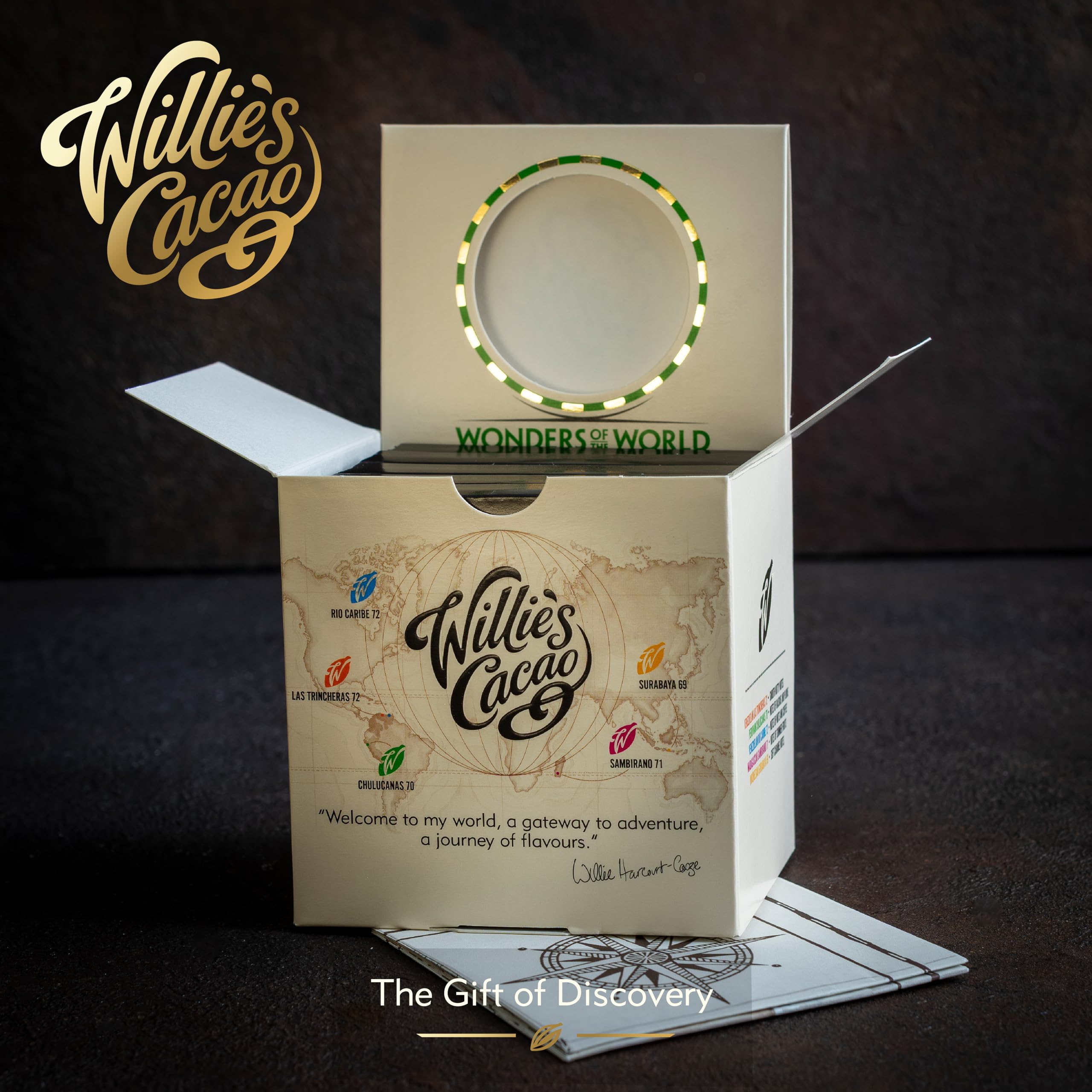 Willie's Cacao 5 Wonders of the World - 5 x 50g Single Estate Dark Chocolate Bars in Gift Box (250g) 15