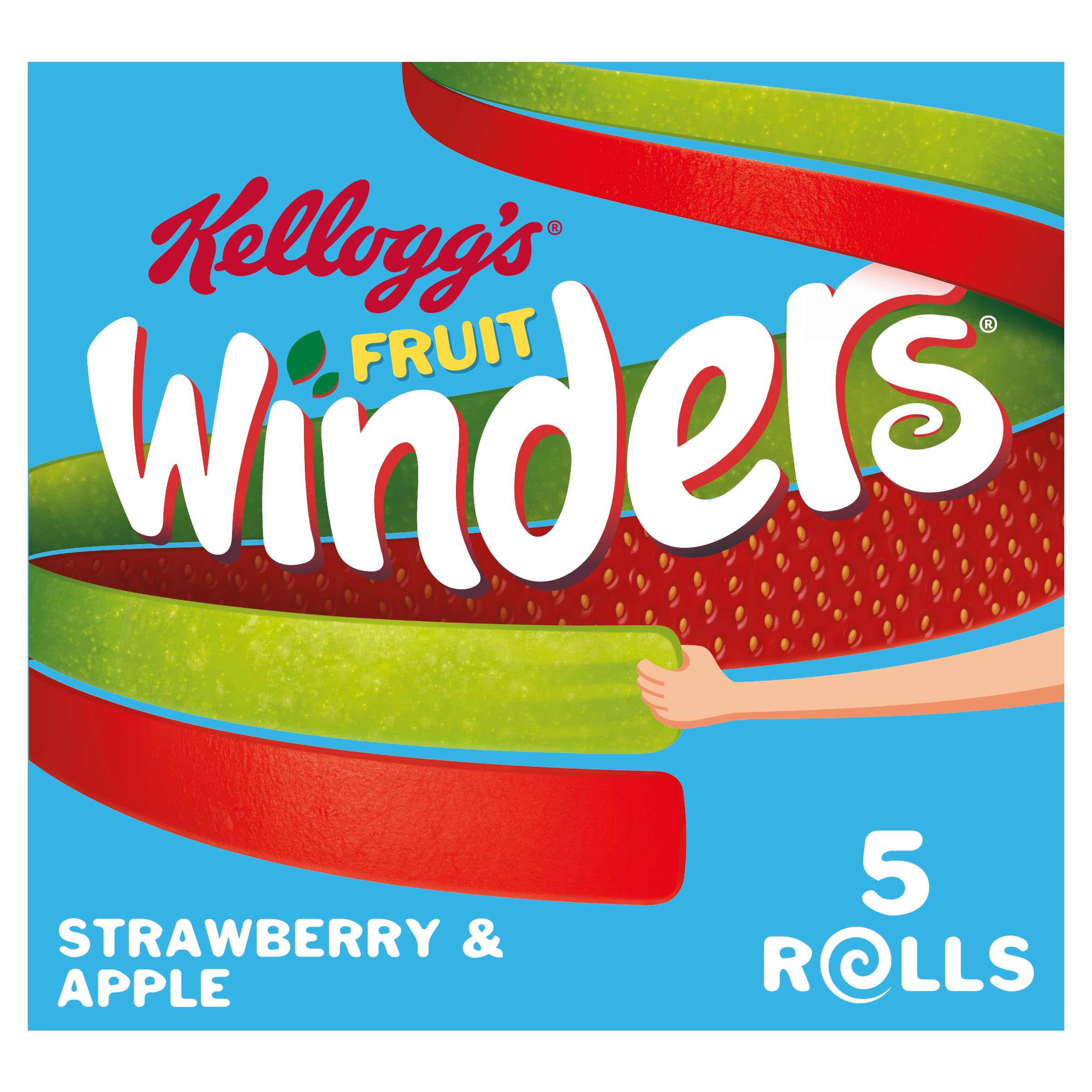 Kellogg's Fruit Winders Doubles Apple Strawberry - All Natural Flavours | 5 x 17g Rolls 1