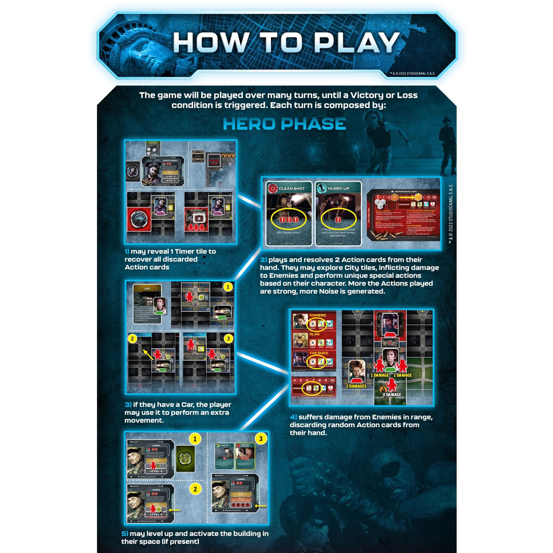 Pendragon Game Studio Escape from New York: The Board Game - Strategy, 1-4 Players, 60 Min, Ages 14+ 4