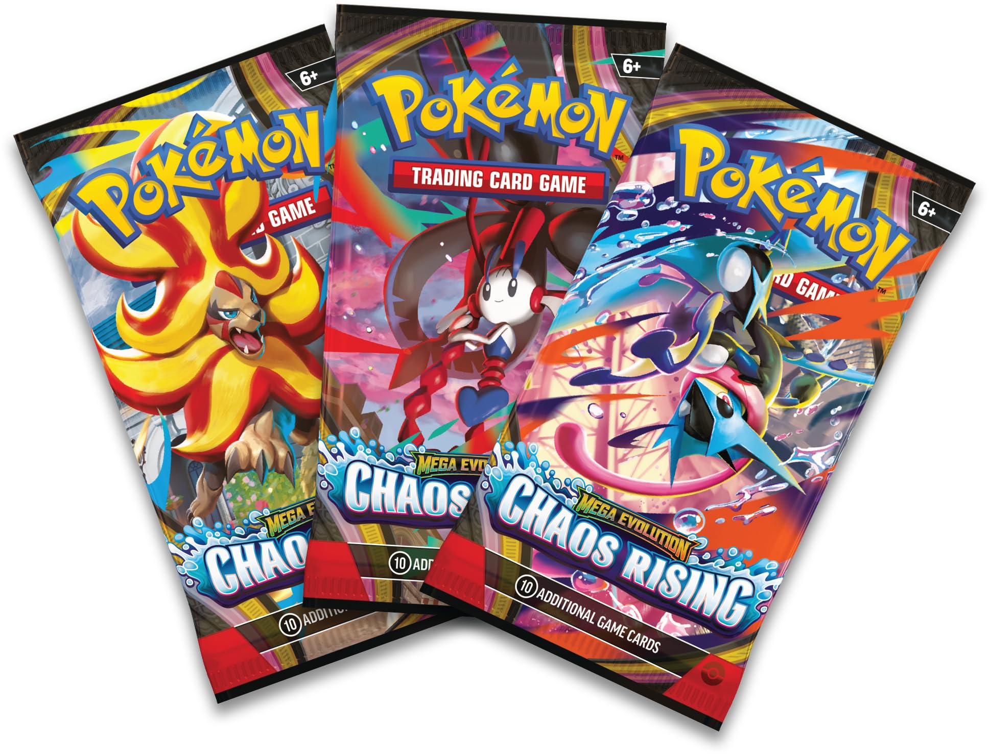 Pokémon TCG: Mega Evolution—Chaos Rising Triple Pack - Includes 1 Foil Promo Card & 3 Booster Packs