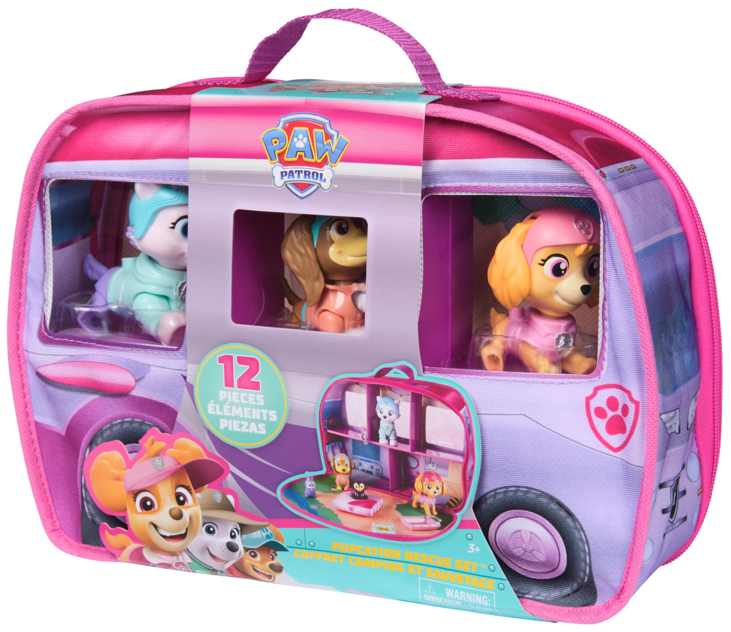 PAW Patrol Skye's World Pupcation Rescue Set - Playset with Skye, Everest, Liberty & Animal Figures 18