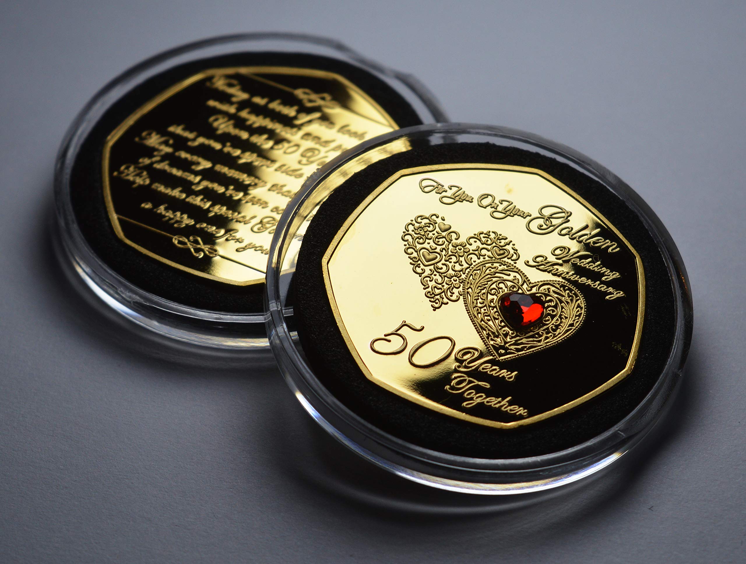The Commemorative Coin Company 50th Golden Wedding Anniversary 24ct Gold Coin Set