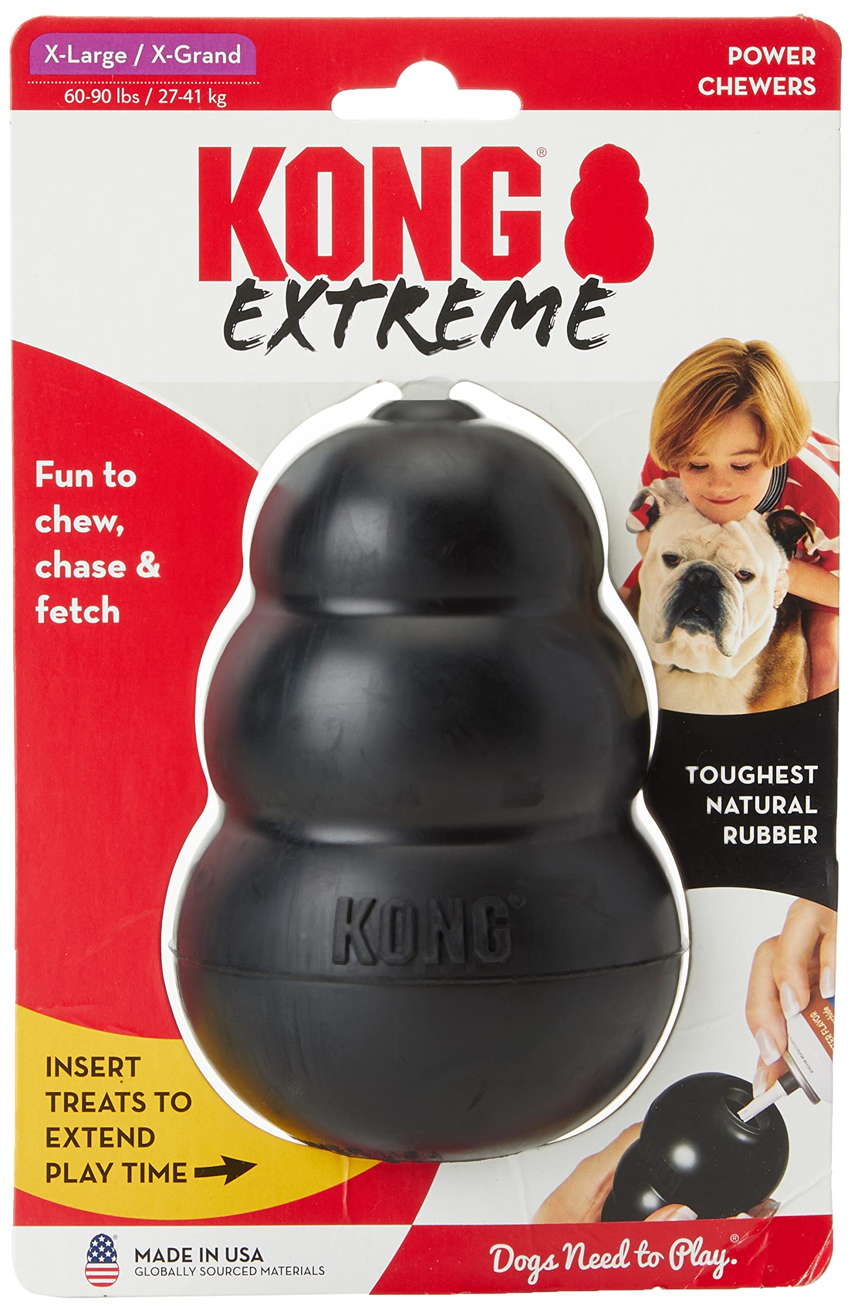 KONG Extreme Dog Toy - Ultra-Durable Natural Rubber Chew for Powerful Chewers | X-Large (2 Pack)
