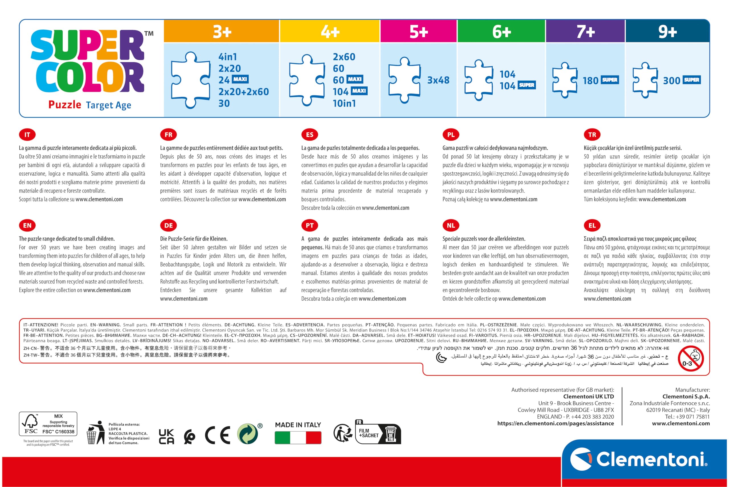 Clementoni Hotwheels 24-Piece Maxi Supercolor Puzzle for Kids 3-5 Years 4