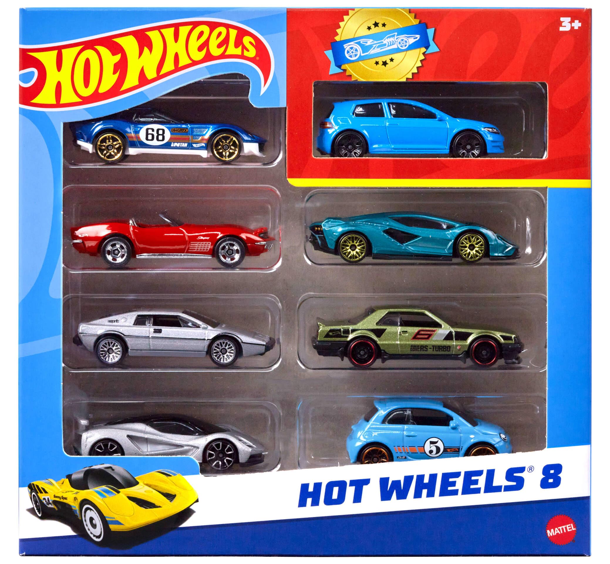 Hot Wheels 8-Pack Toy Cars & Trucks Set - 1:64 Scale, Multicolor | Ages 3Y+