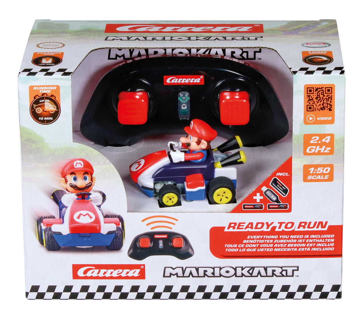 Carrera Mario Kart Mini RC Mario Car - 6.2 cm, 2.4 GHz